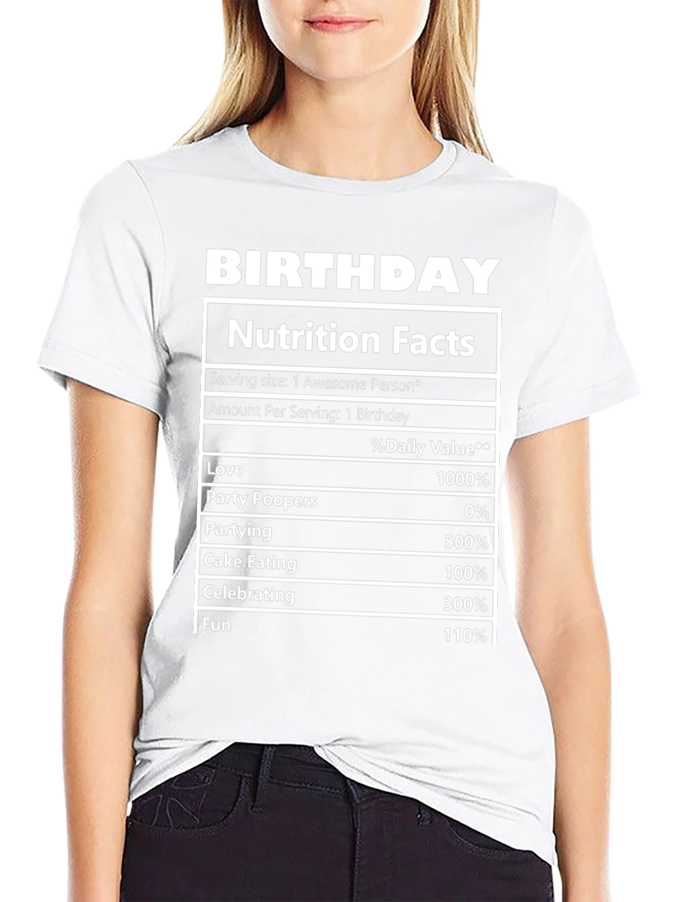 Birthday Nutrition Facts T-Shirt Funny Party Tee