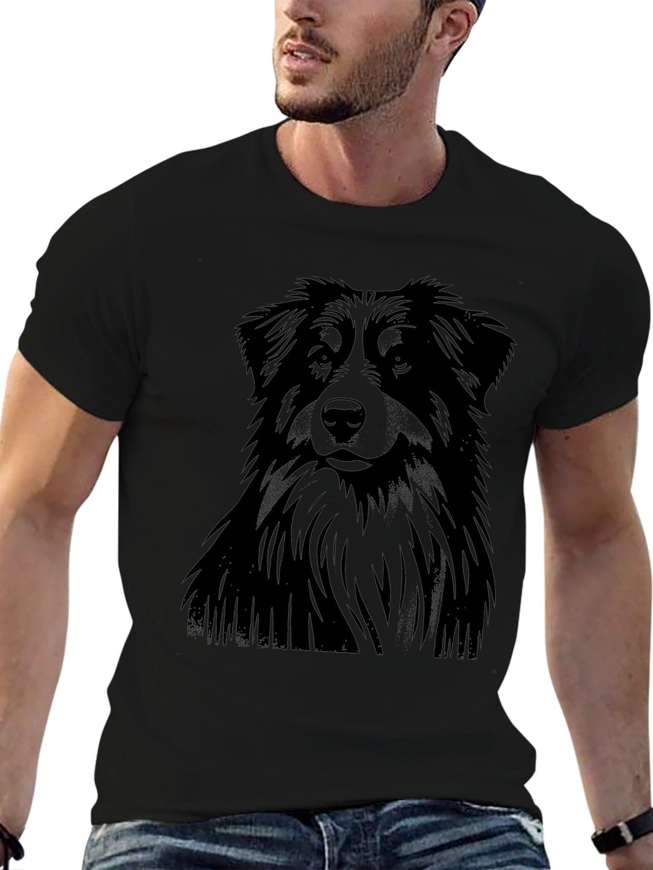 Black Dog Graphic T-Shirt for Men