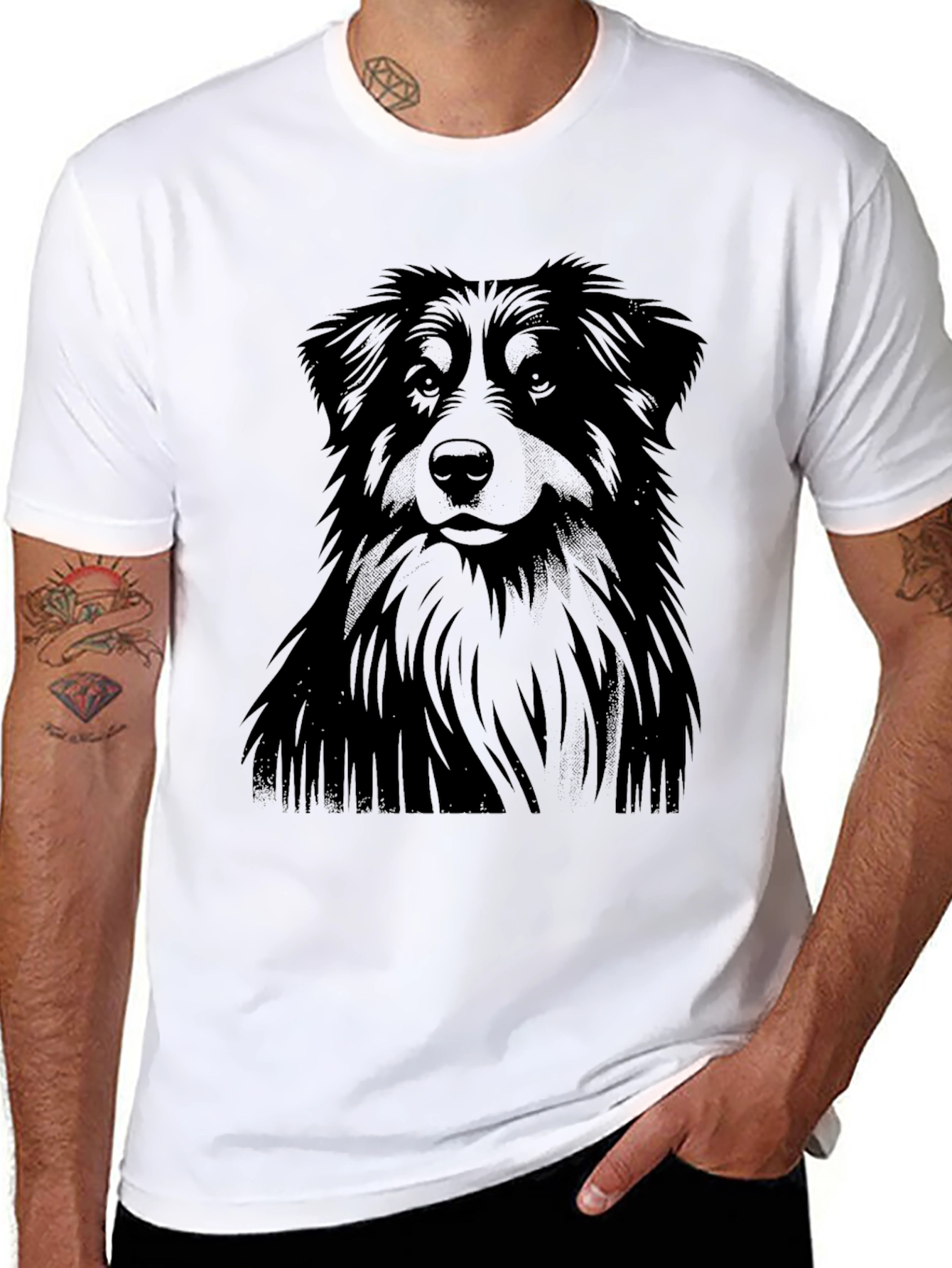 Black Dog Graphic T-Shirt for Men