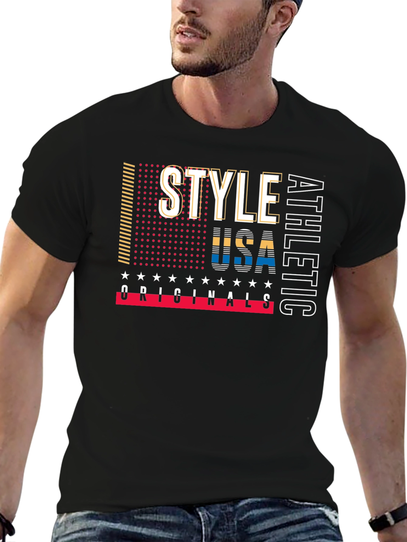 Stylish USA Athletic Originals Black T-Shirt