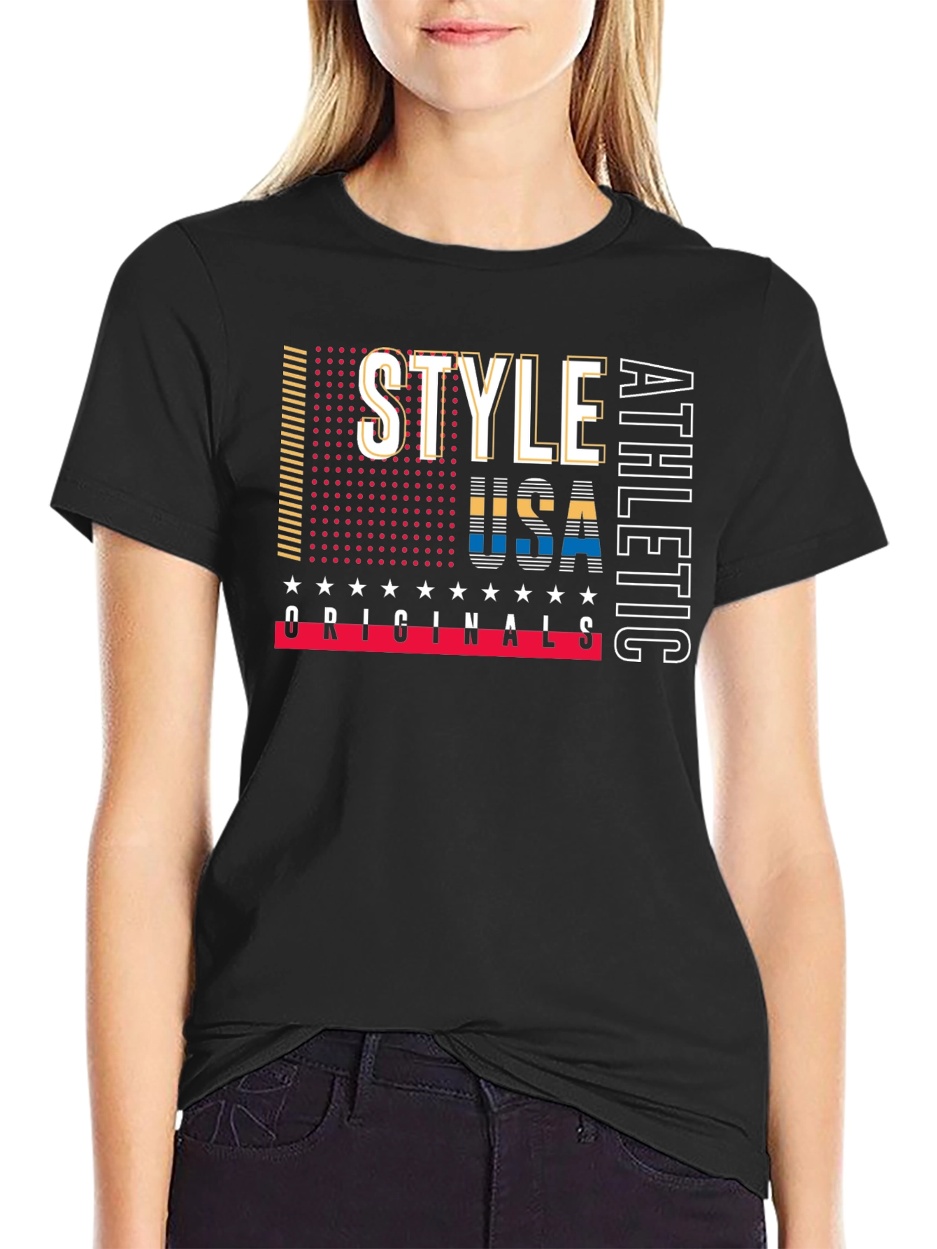 Stylish USA Athletic Originals Black T-Shirt