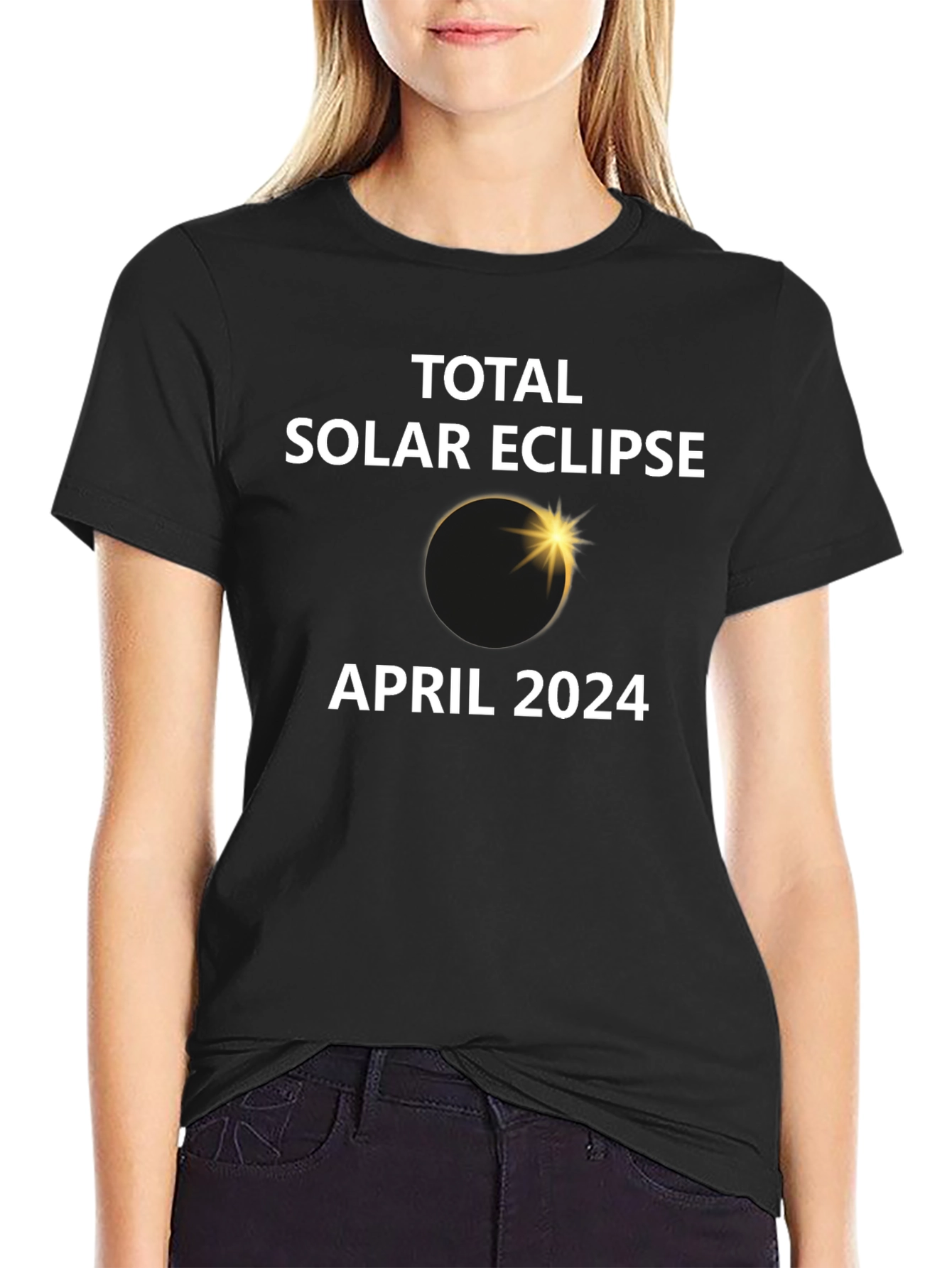 Total Solar Eclipse April 2024 Black T-Shirt