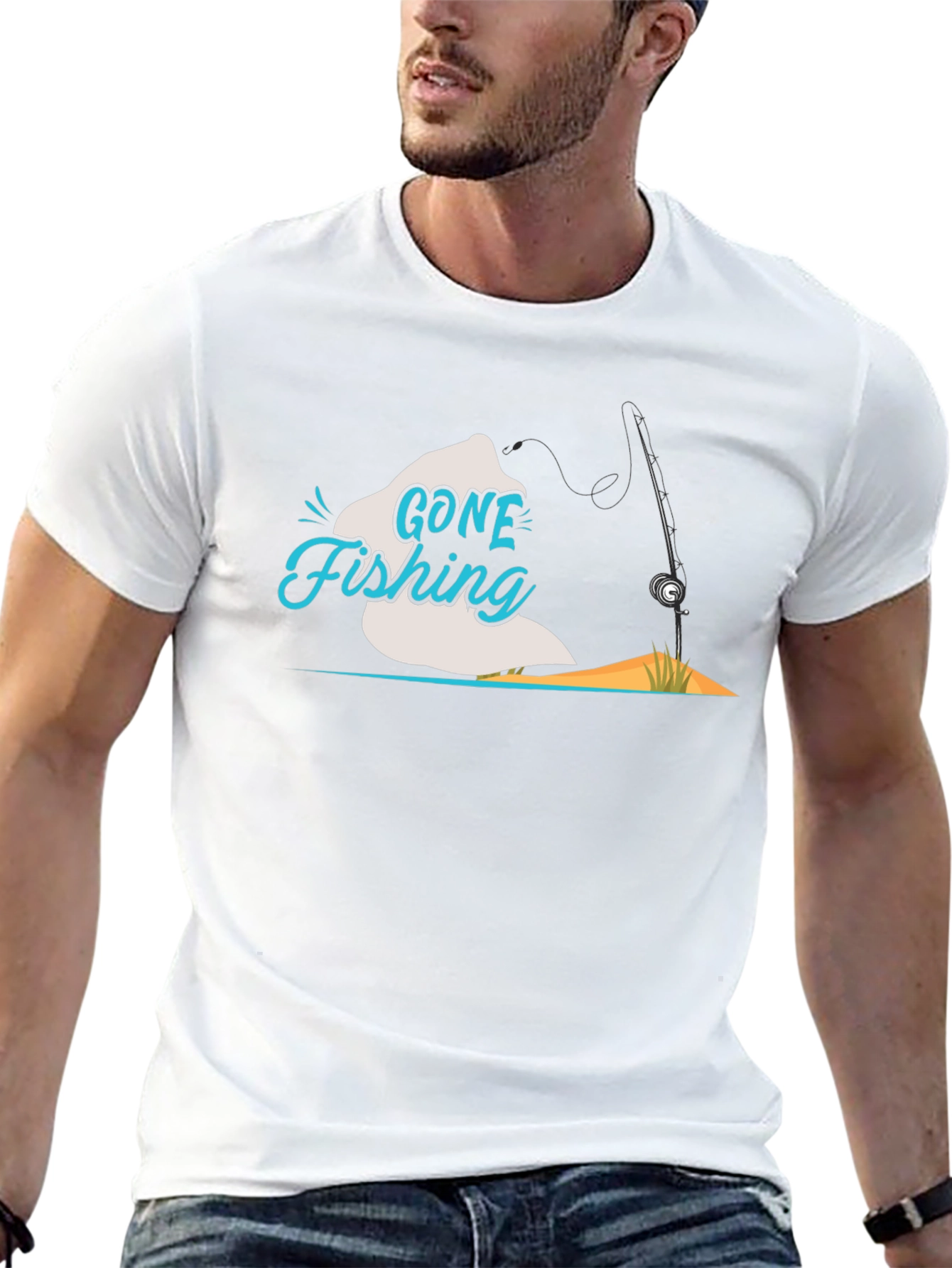 Gone Fishing Black T-Shirt