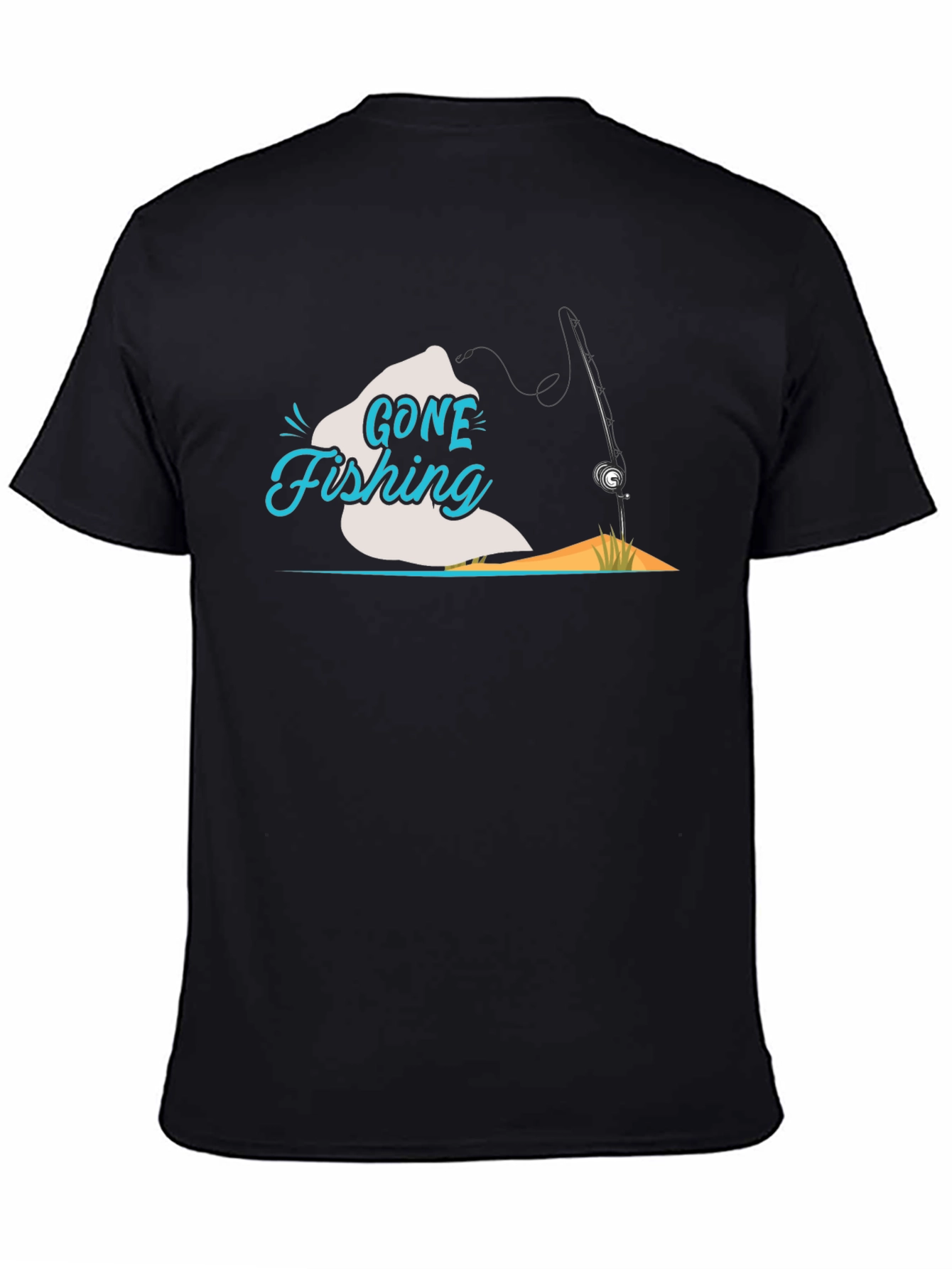 Gone Fishing Black T-Shirt