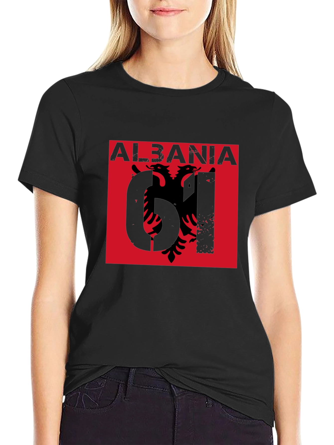 Albania Eagle Graphic Tee - Black