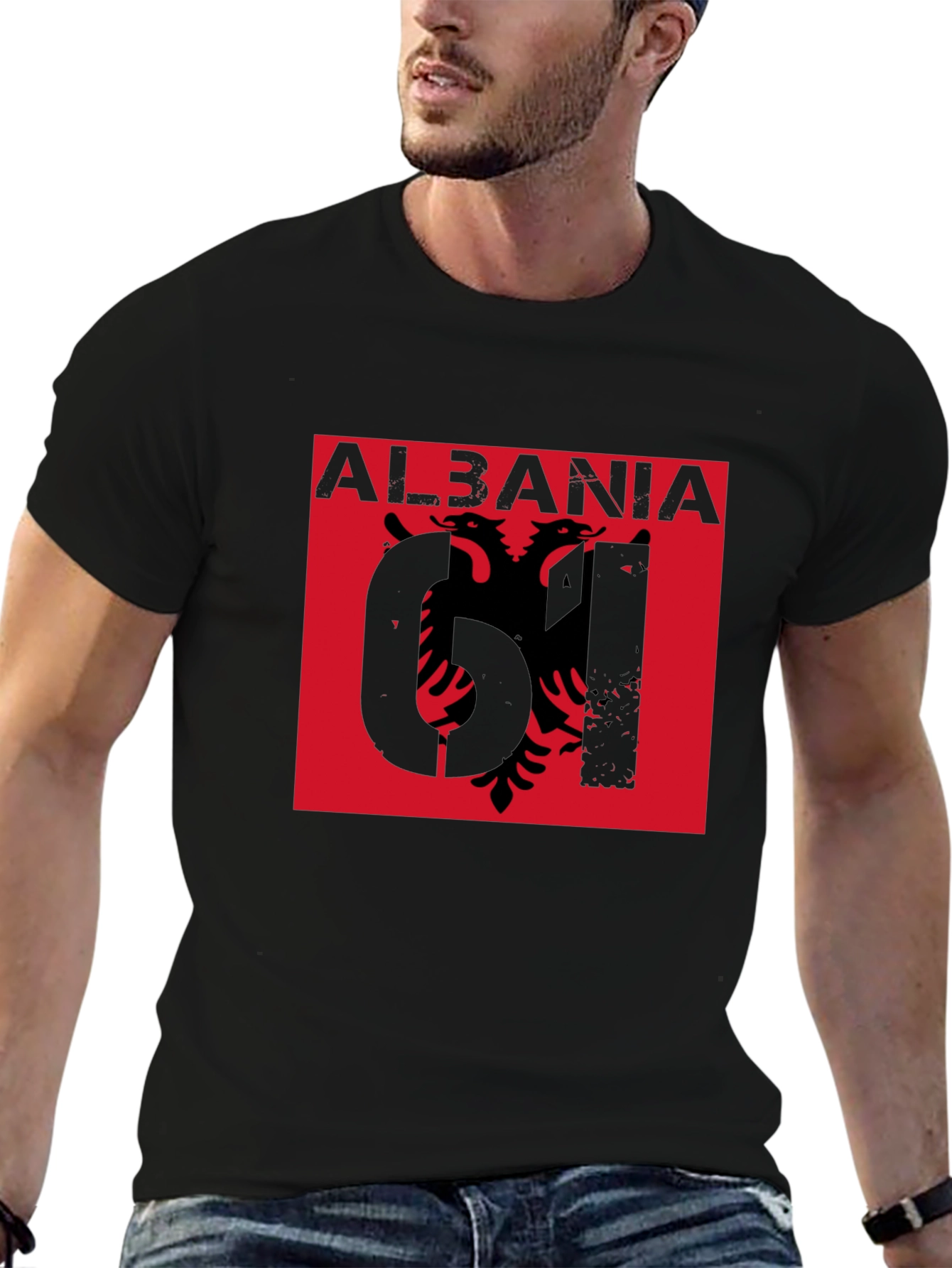 Albania Eagle Graphic Tee - Black