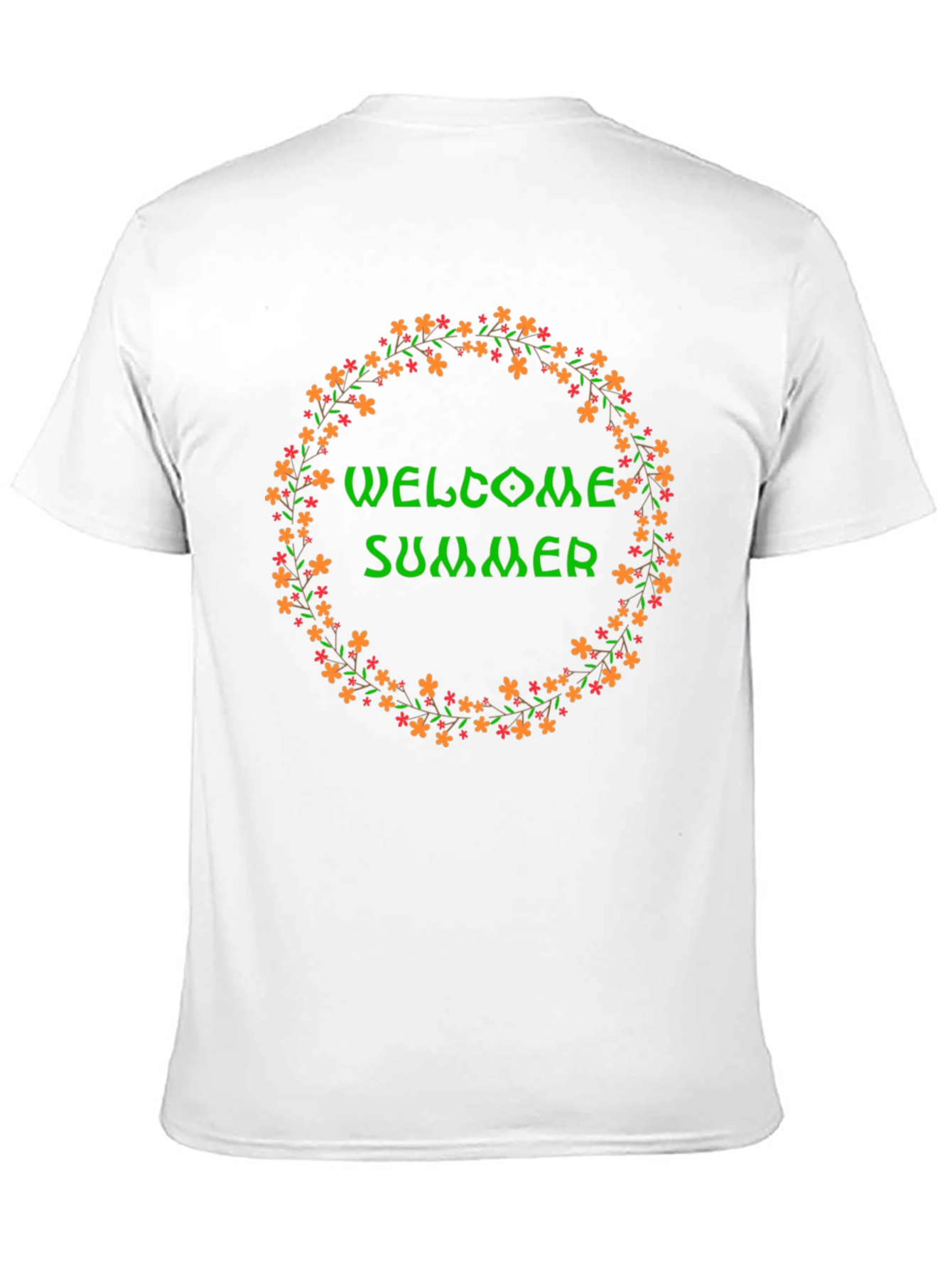 Welcome Summer Floral Wreath Graphic T-Shirt