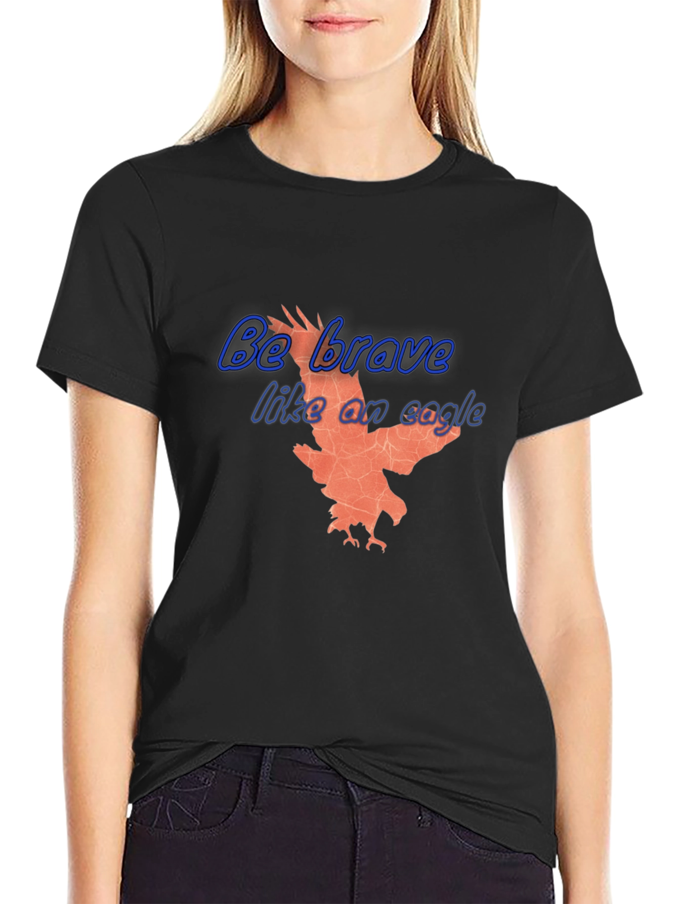 Be Brave Like an Eagle T-Shirt - Black