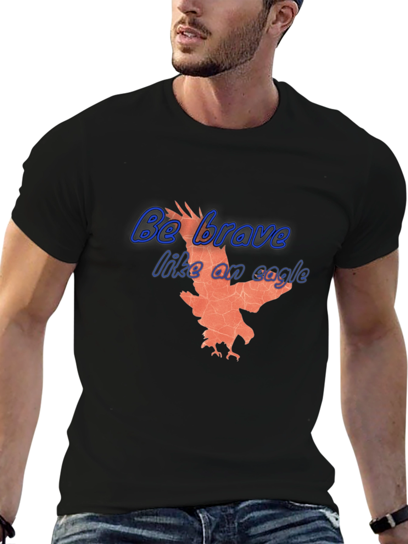 Be Brave Like an Eagle T-Shirt - Black