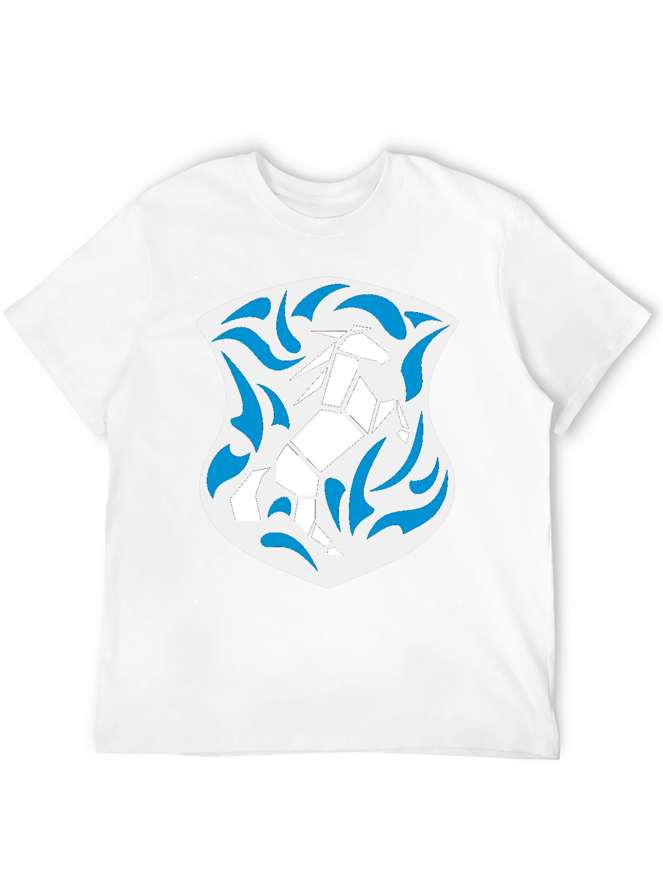 Abstract Geometric Horse Graphic Tee - Black