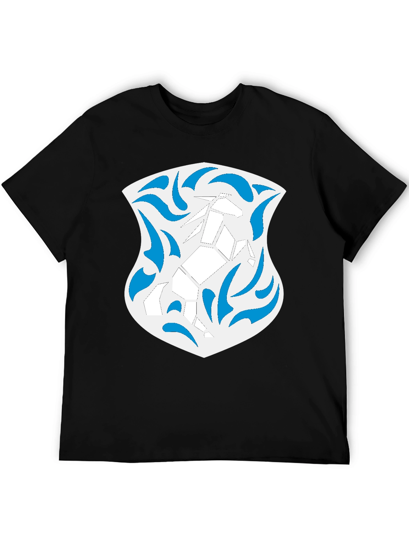 Abstract Geometric Horse Graphic Tee - Black