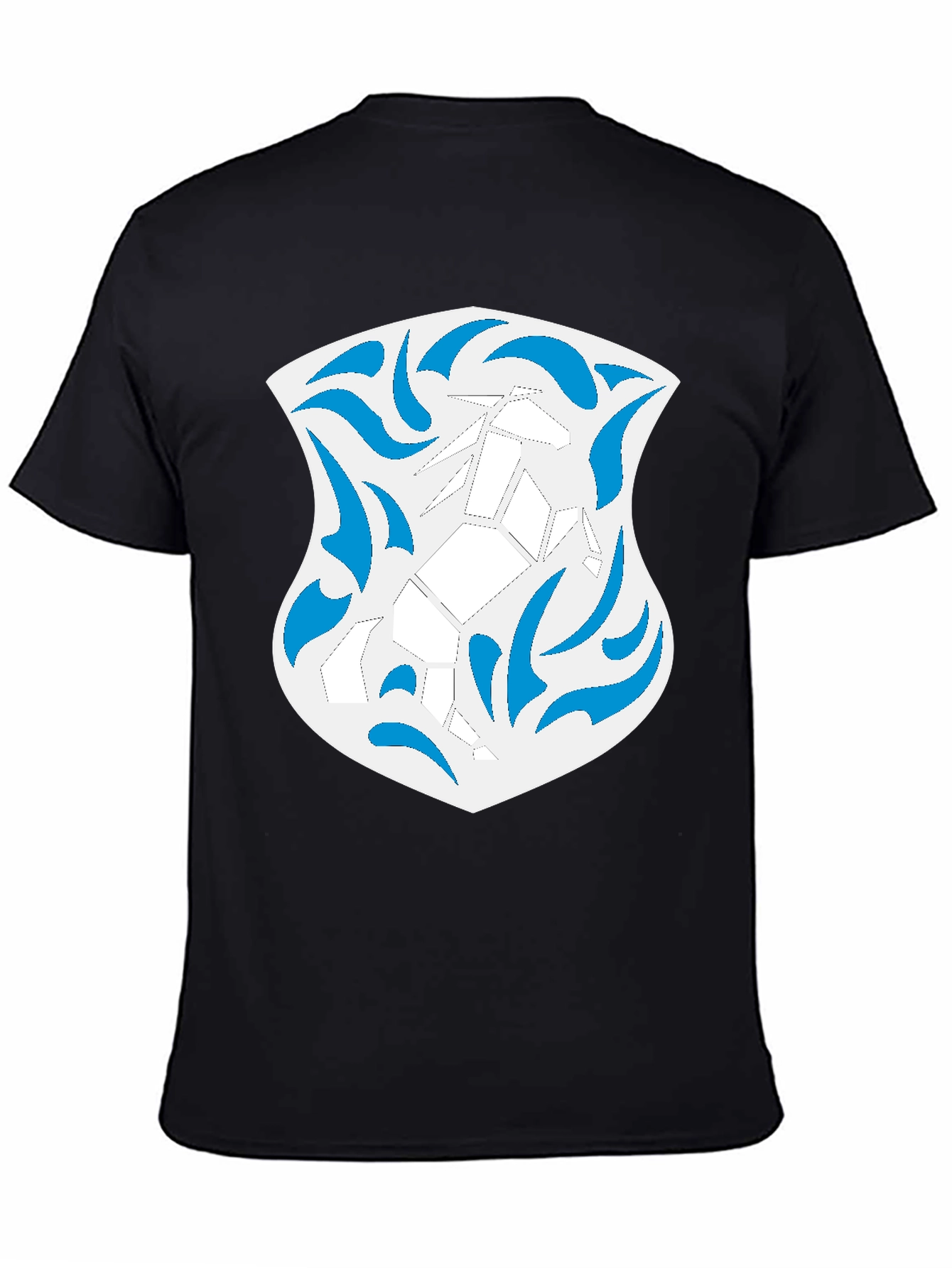 Abstract Geometric Horse Graphic Tee - Black