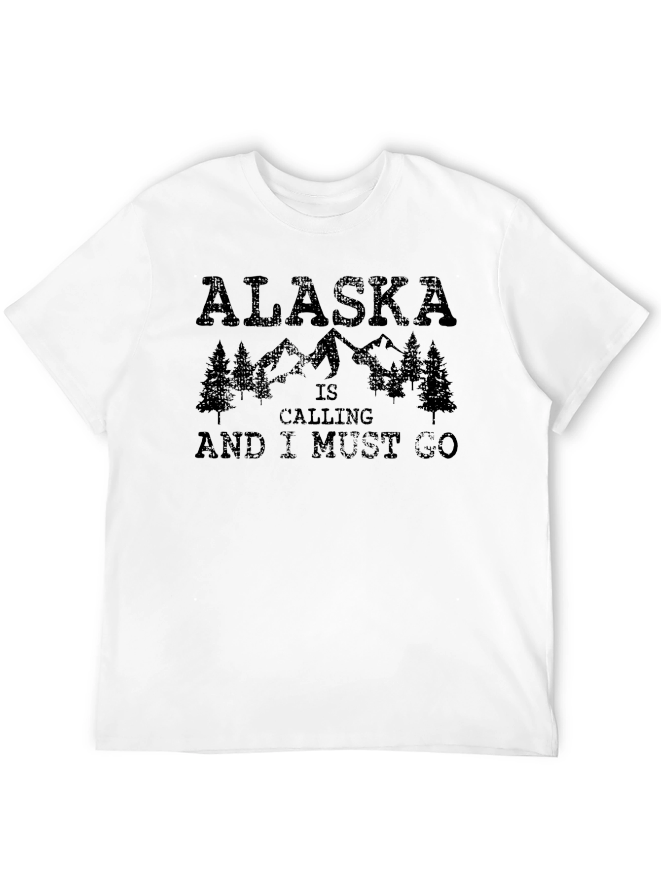 Alaska Is Calling Mens Black Graphic Tee