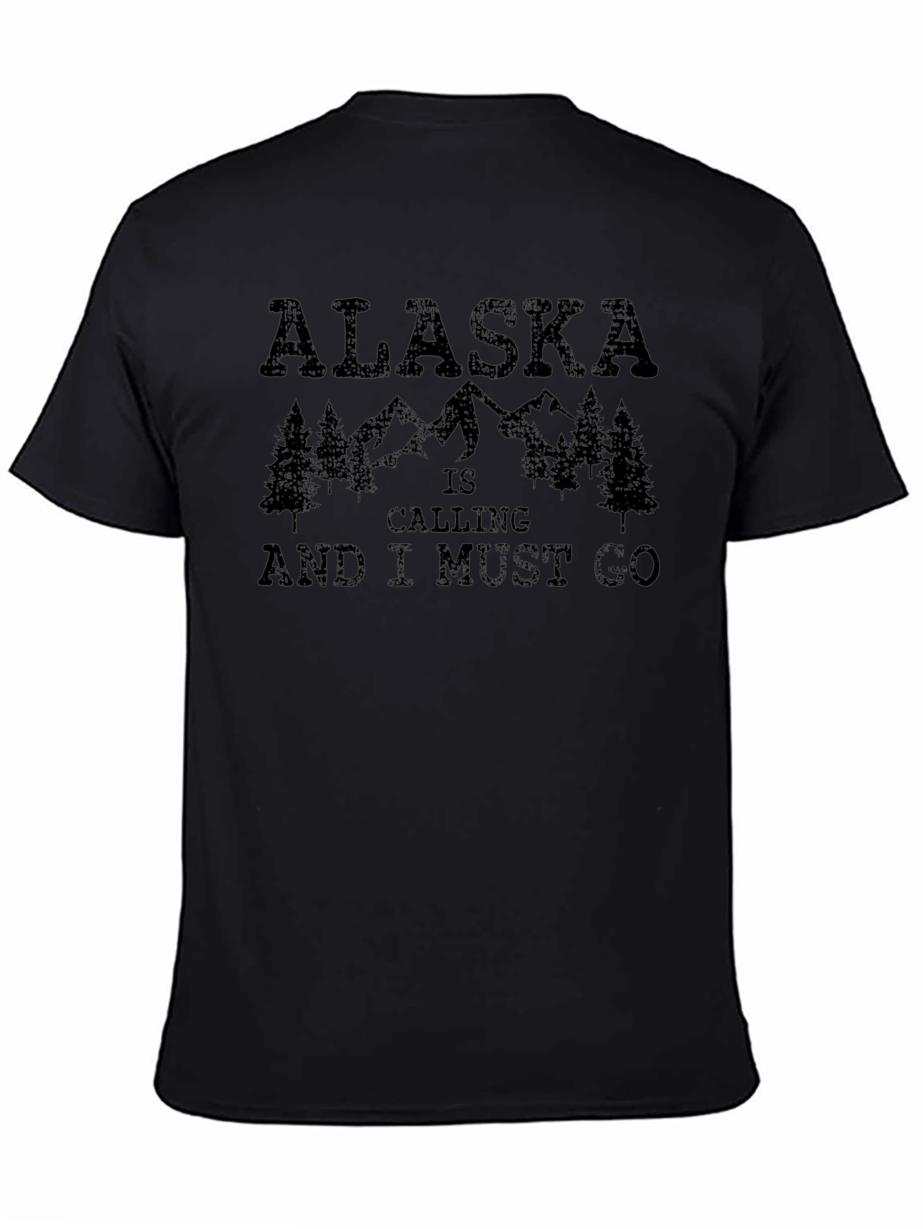 Alaska Is Calling Mens Black Graphic Tee