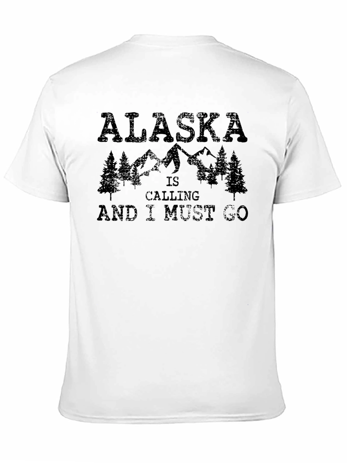 Alaska Is Calling Mens Black Graphic Tee
