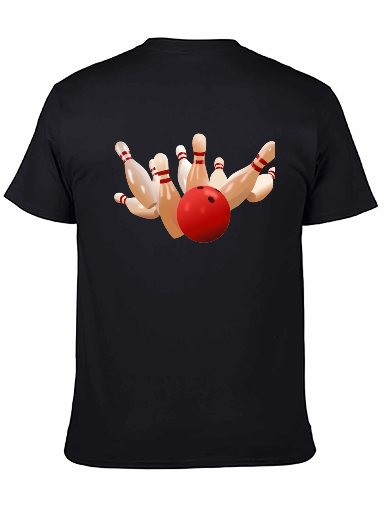 Bowling Strike Graphic Tee - Black