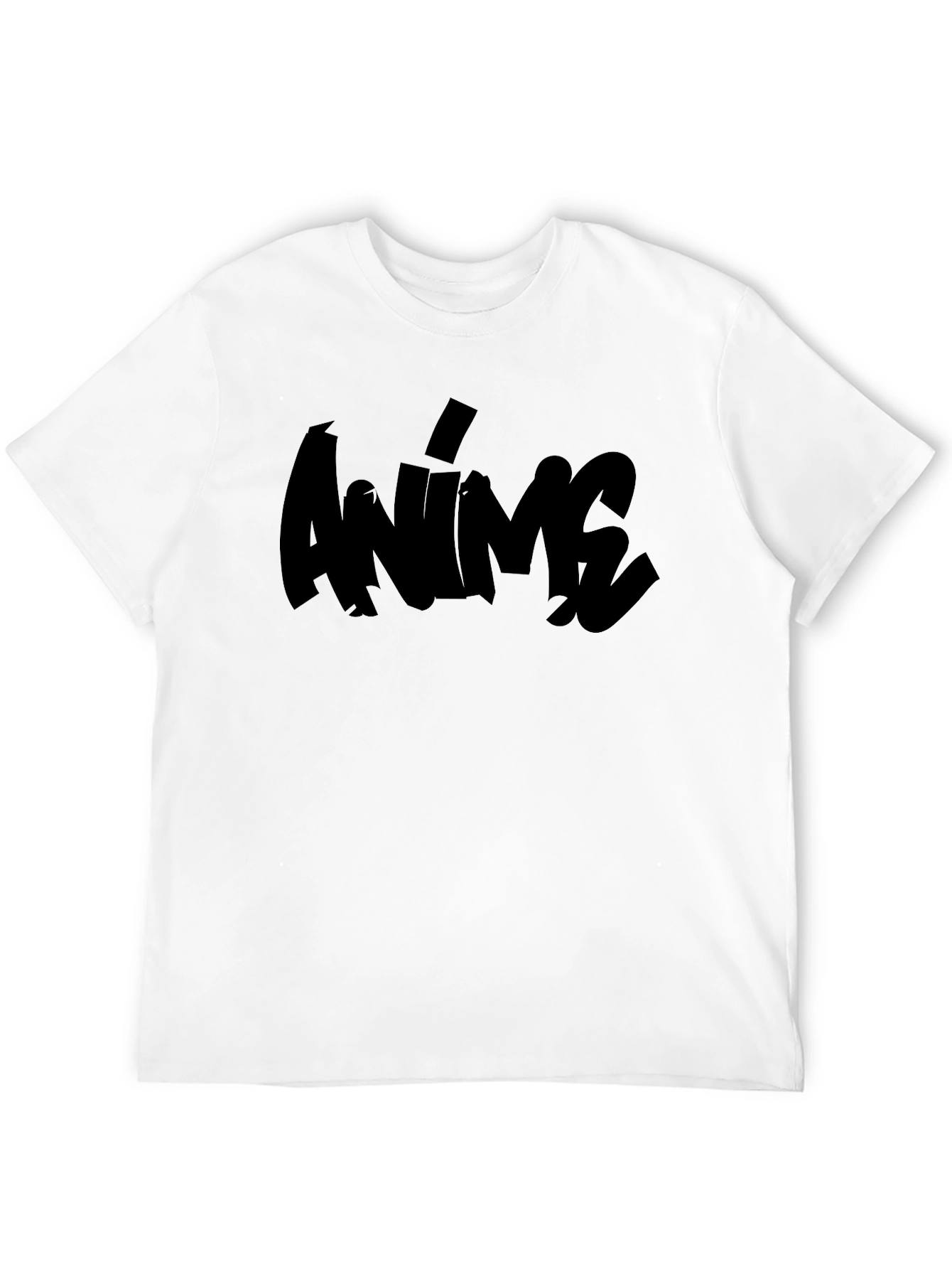 Anime Graphic Tee - Black Cotton T-Shirt