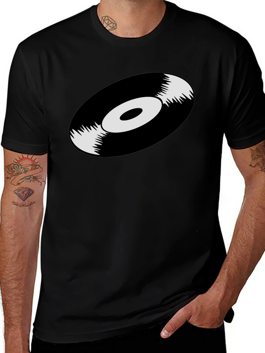 Vinyl Record Graphic T-Shirt - Black