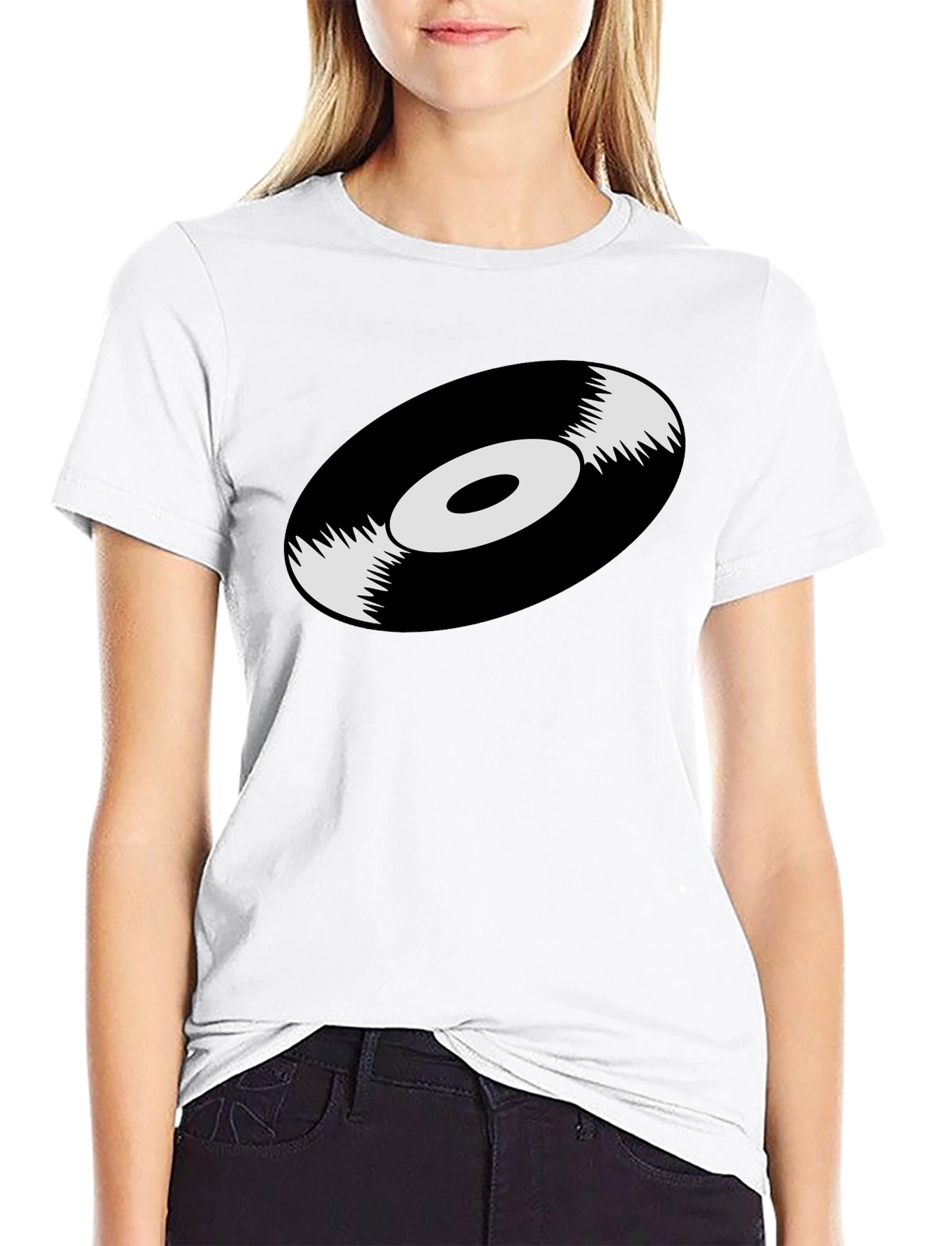Vinyl Record Graphic T-Shirt - Black