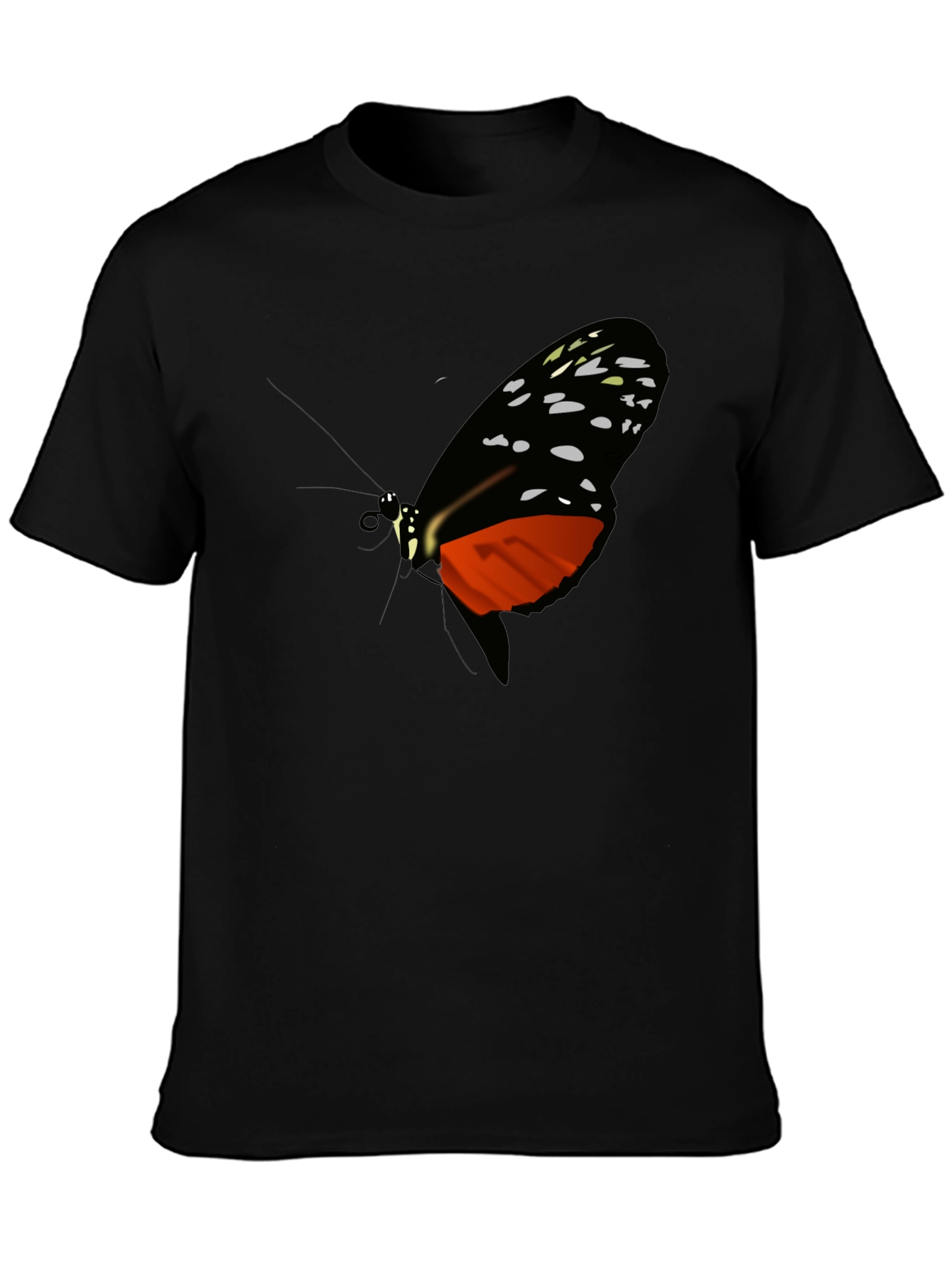 Butterfly Graphic Print Black T-Shirt