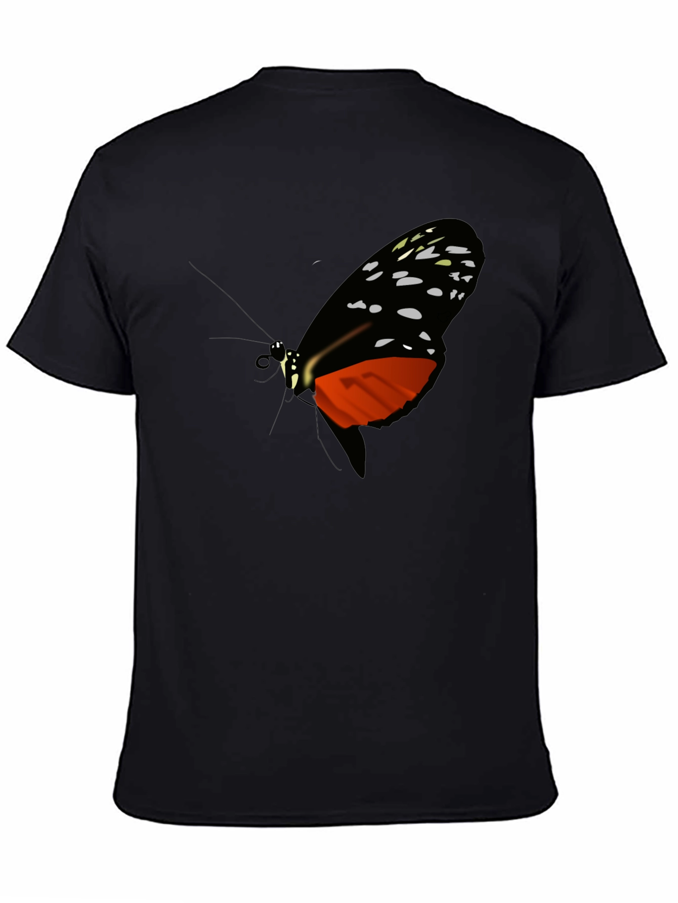 Butterfly Graphic Print Black T-Shirt