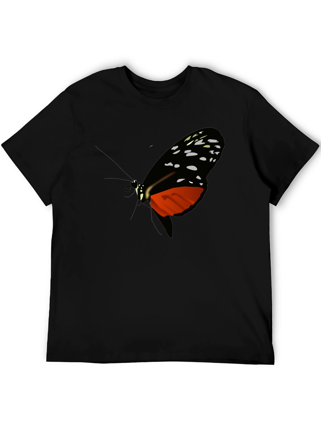 Butterfly Graphic Print Black T-Shirt