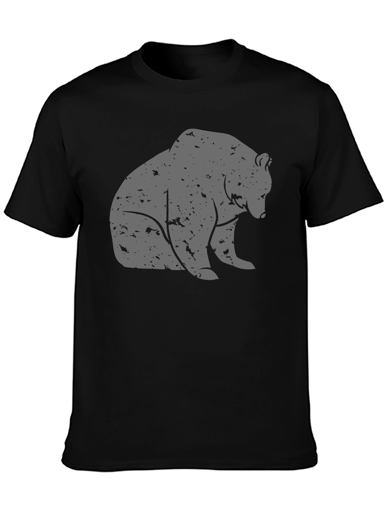 Bear Graphic T-Shirt - Casual Black Tee