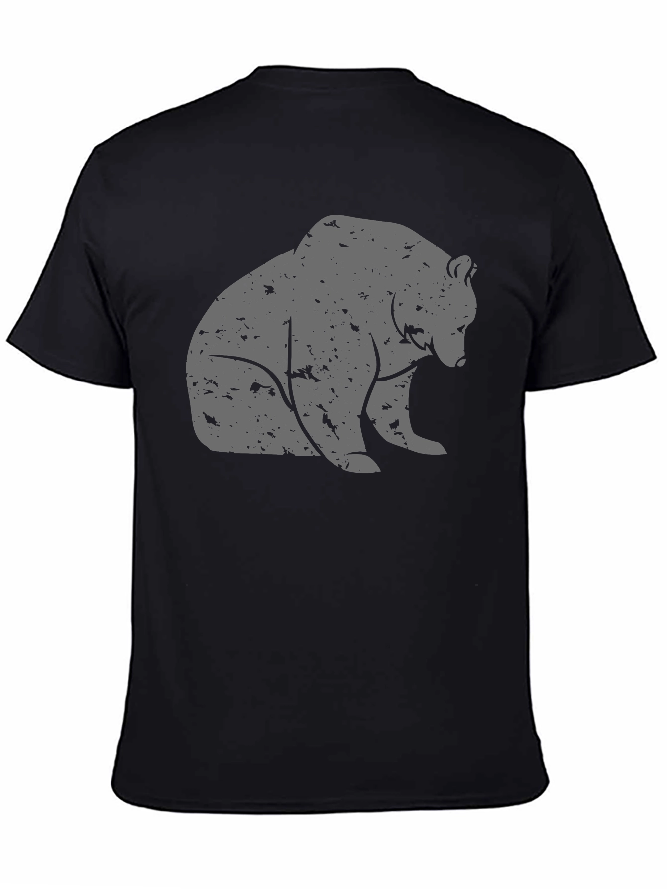Bear Graphic T-Shirt - Casual Black Tee