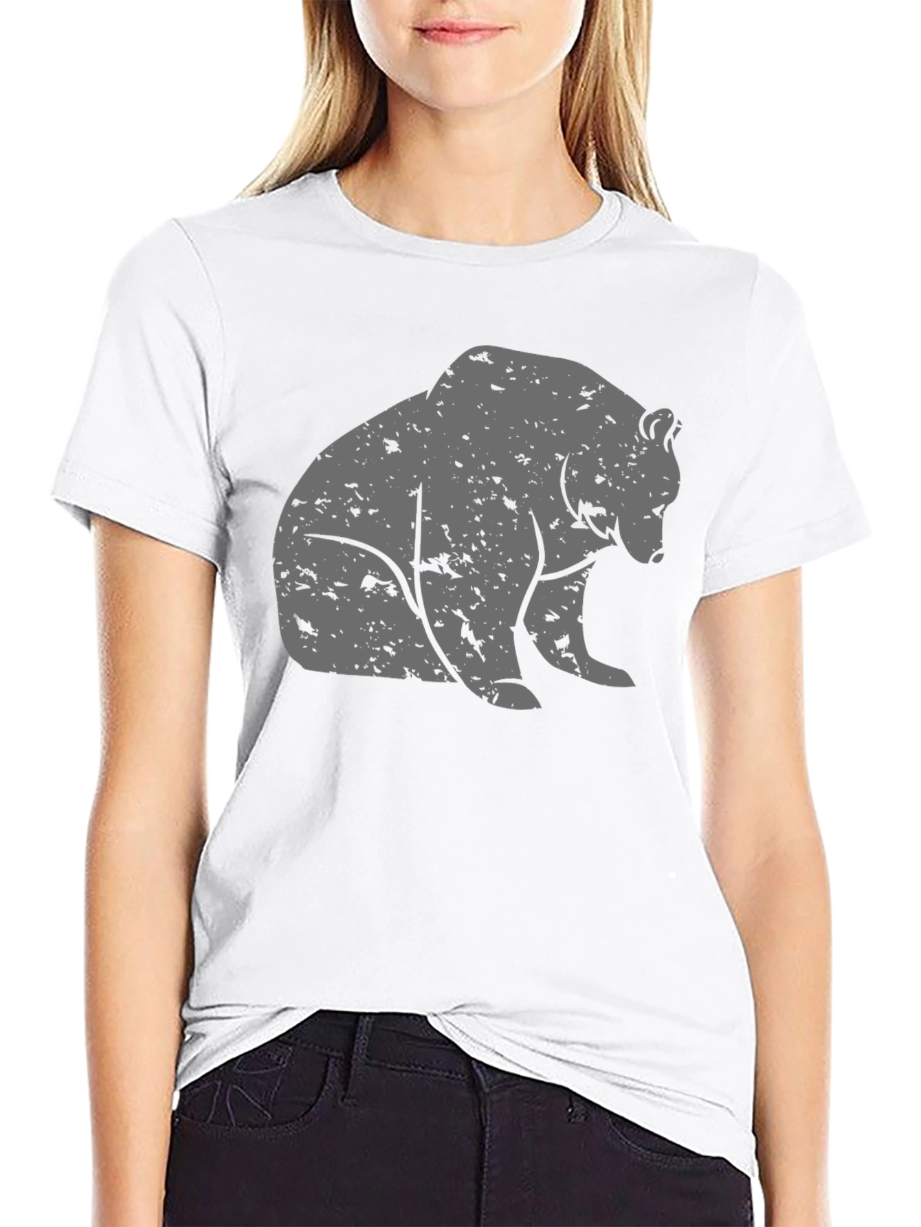 Bear Graphic T-Shirt - Casual Black Tee