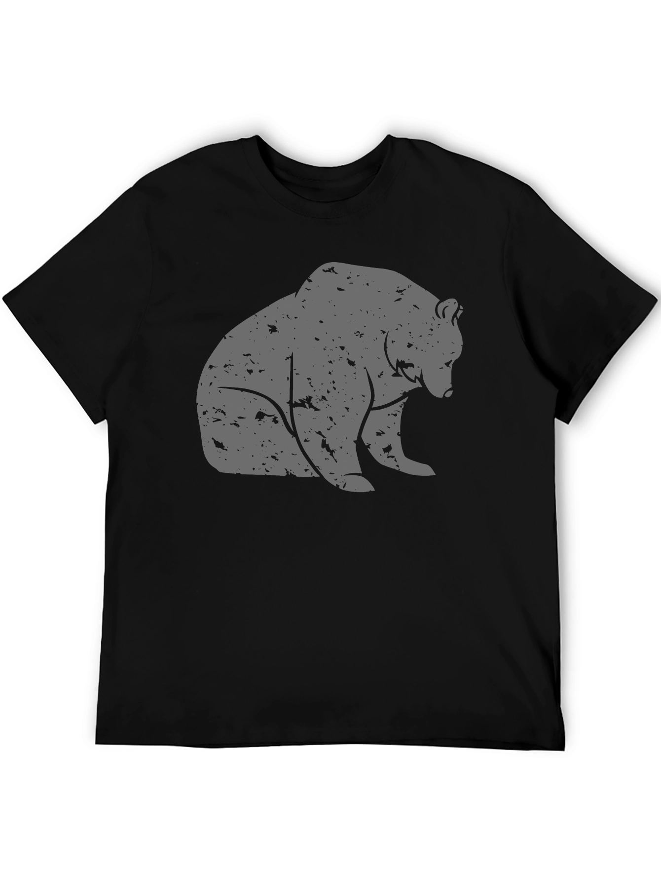 Bear Graphic T-Shirt - Casual Black Tee