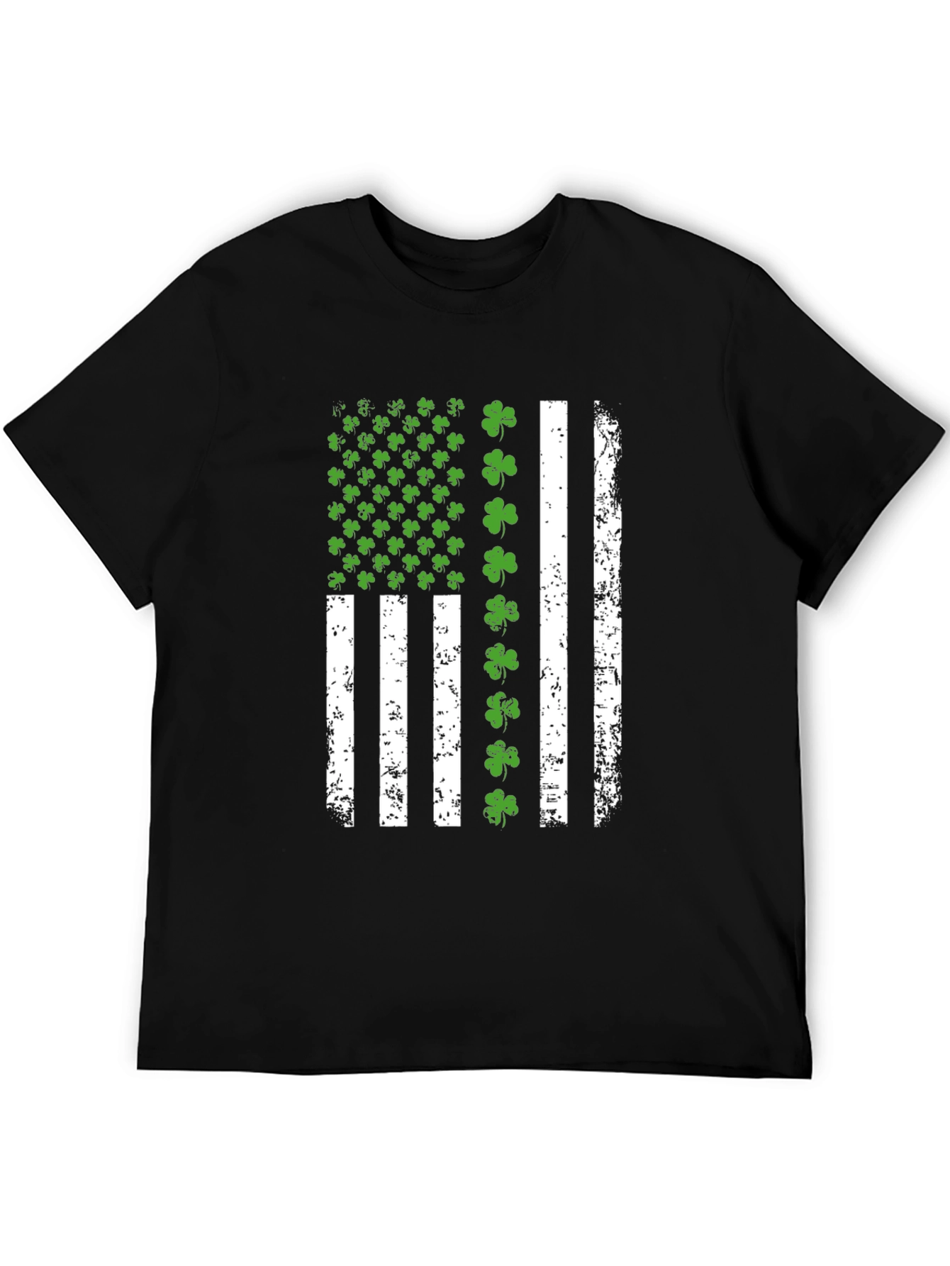 St. Patricks Day Clover American Flag Graphic Tee