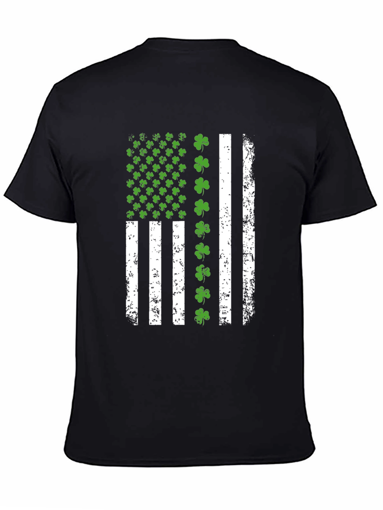 St. Patricks Day Clover American Flag Graphic Tee