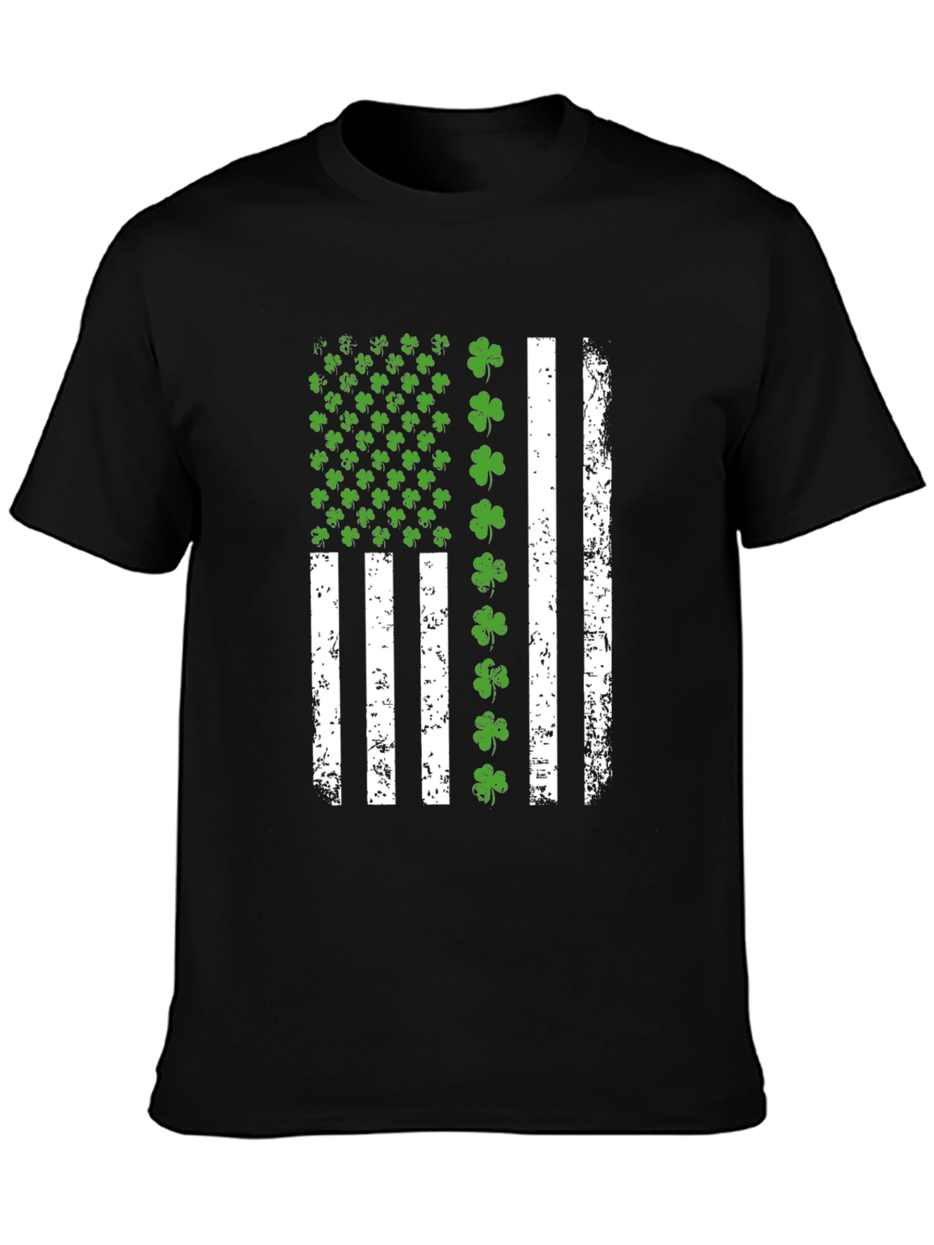 St. Patricks Day Clover American Flag Graphic Tee