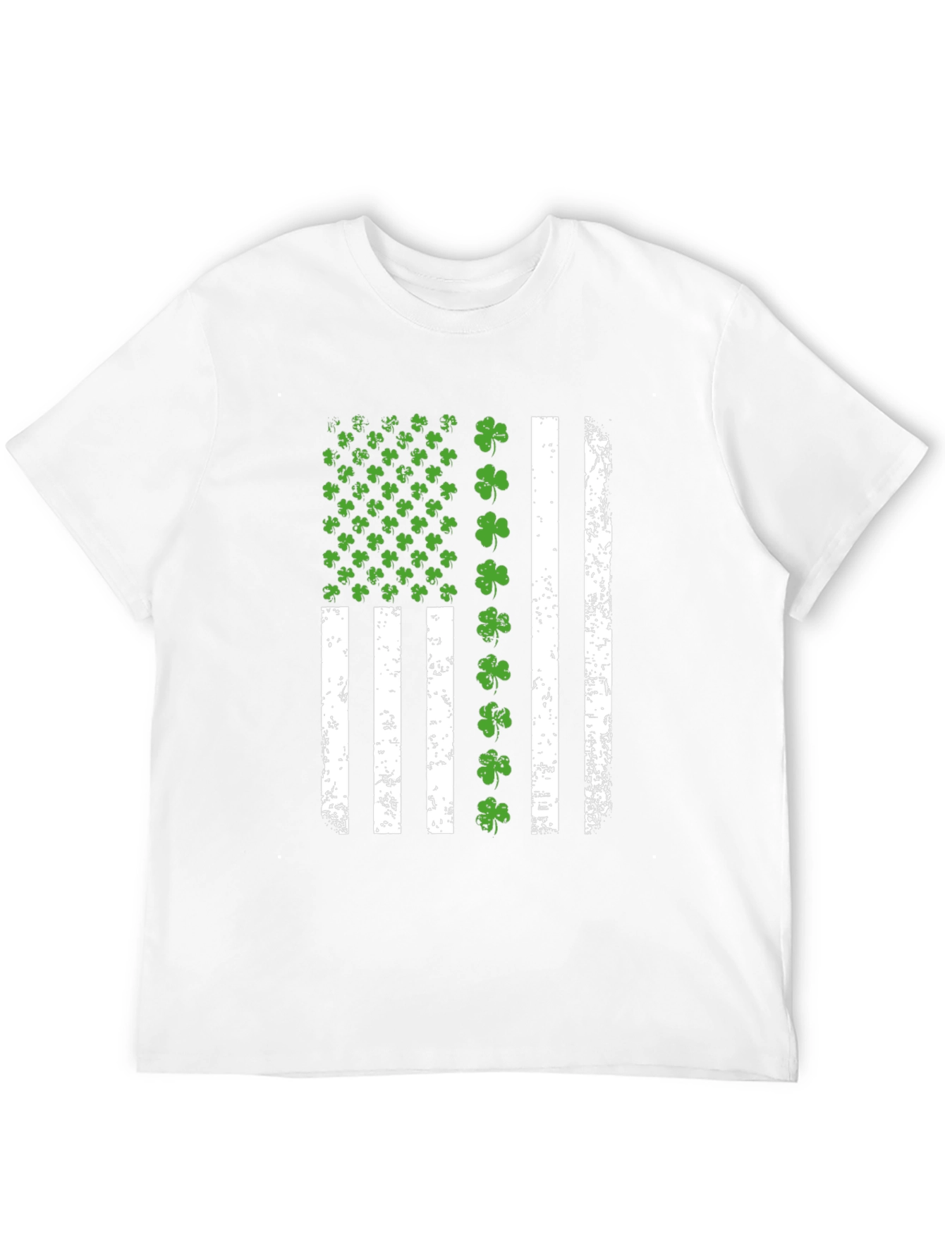 St. Patricks Day Clover American Flag Graphic Tee