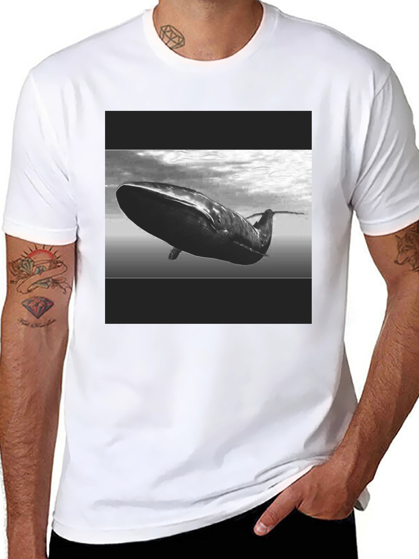 Whale Graphic Black T-Shirt