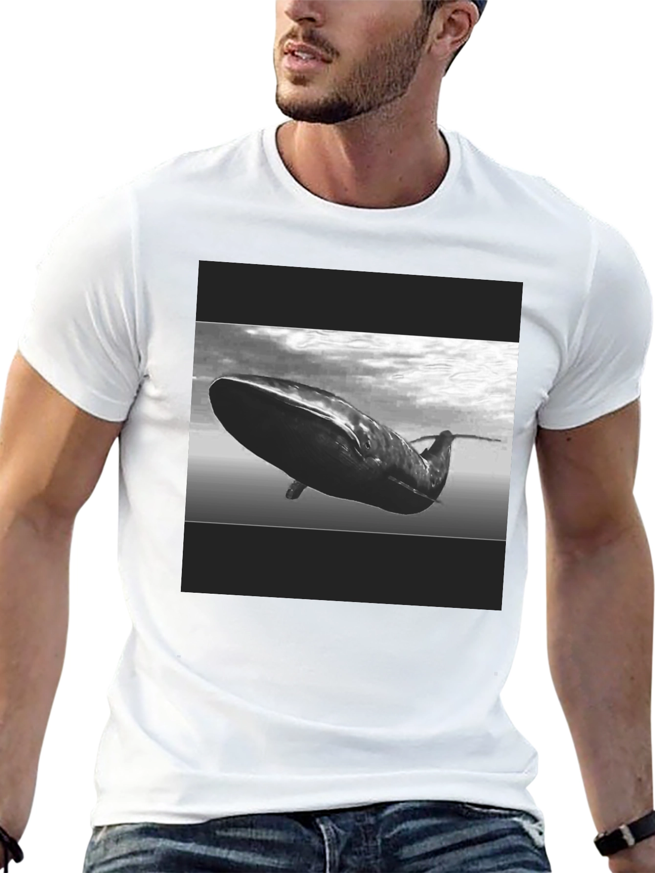 Whale Graphic Black T-Shirt