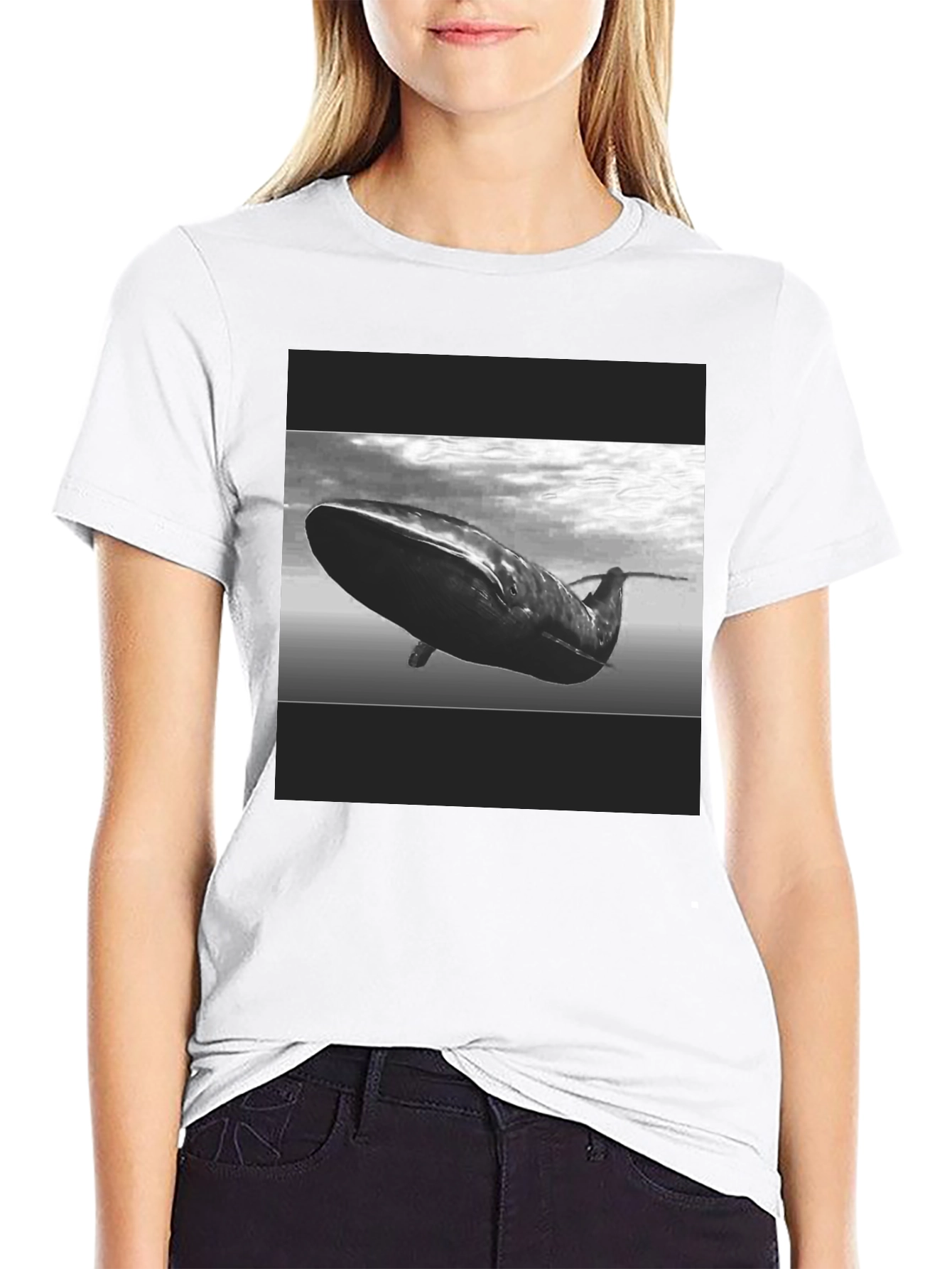 Whale Graphic Black T-Shirt