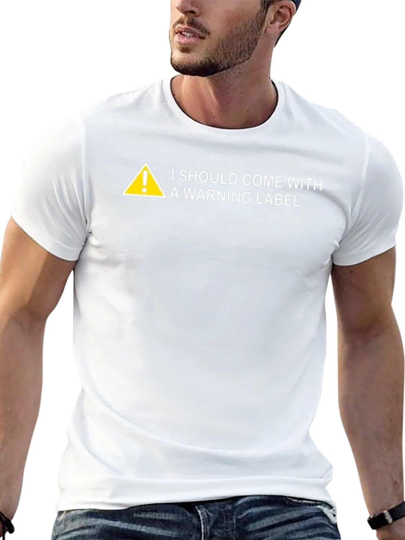 Warning Label Graphic Novelty T-Shirt