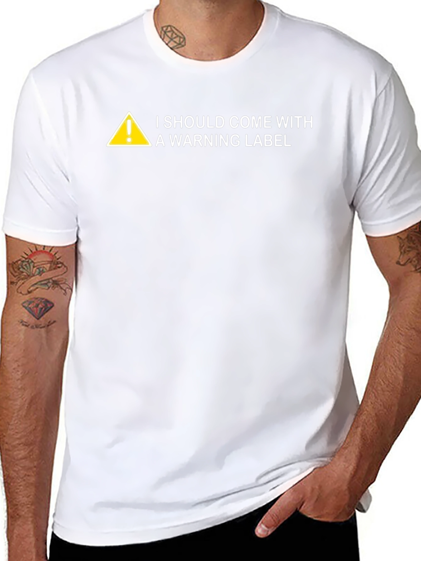 Warning Label Graphic Novelty T-Shirt