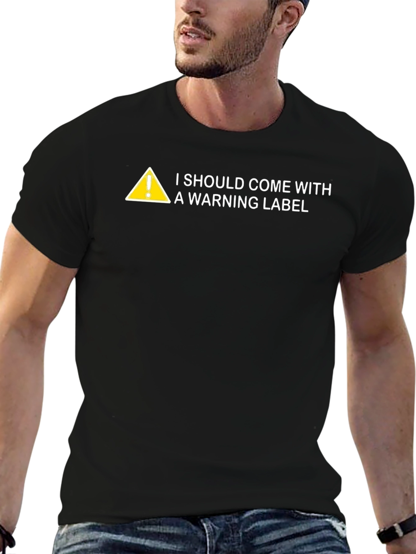 Warning Label Graphic Novelty T-Shirt