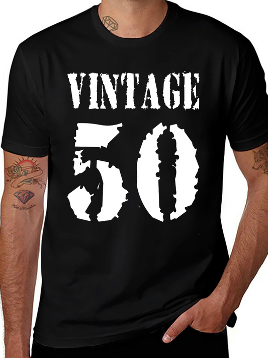 Vintage 50 T-Shirt - Black Graphic Tee