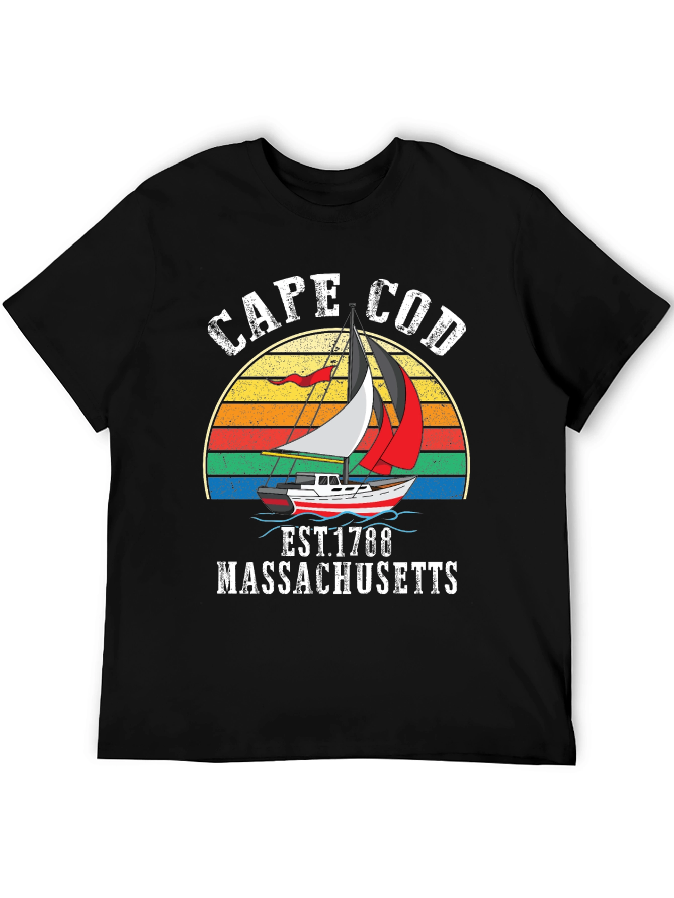 Cape Cod Massachusetts Sailboat T-Shirt
