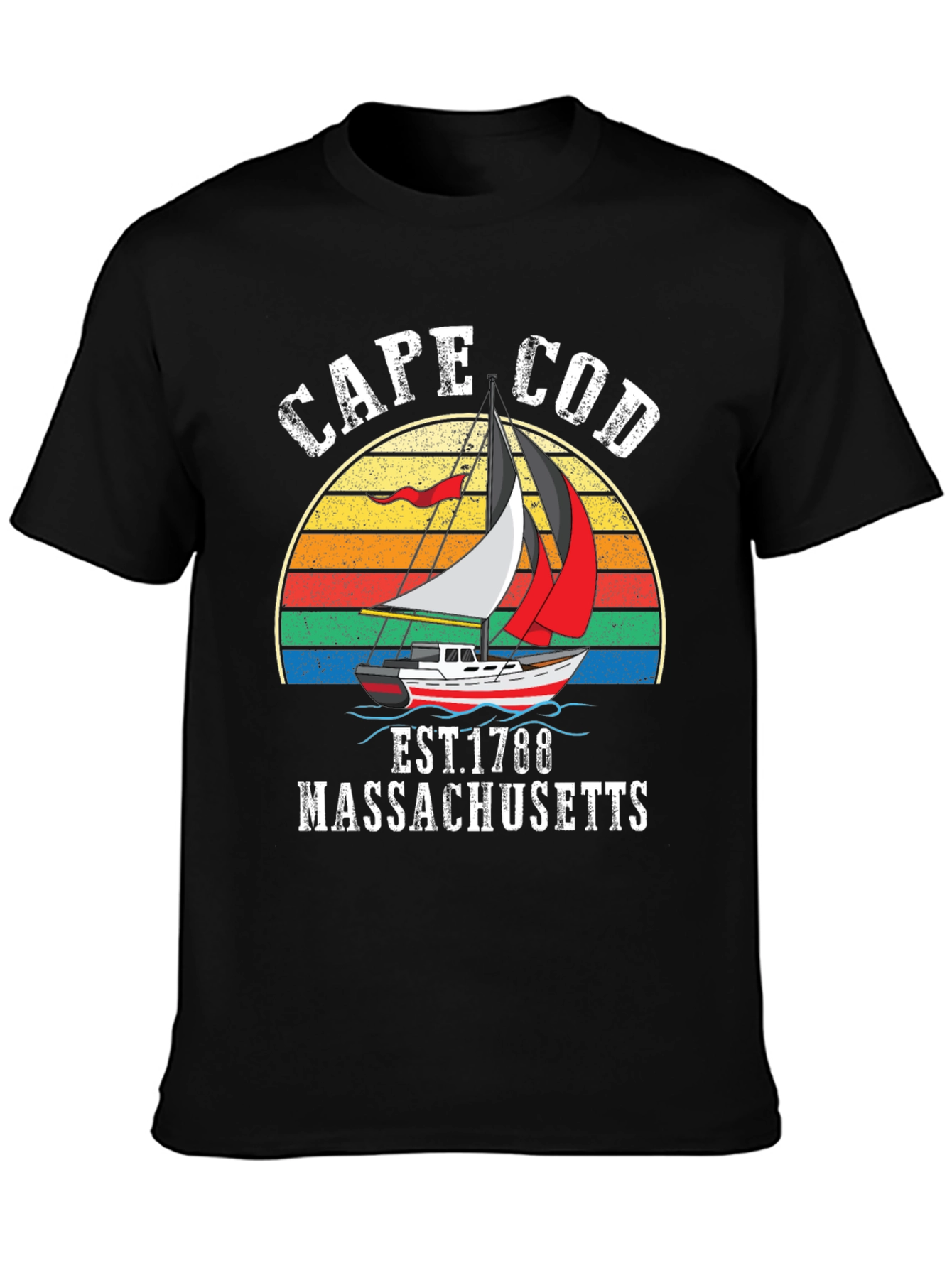 Cape Cod Massachusetts Sailboat T-Shirt