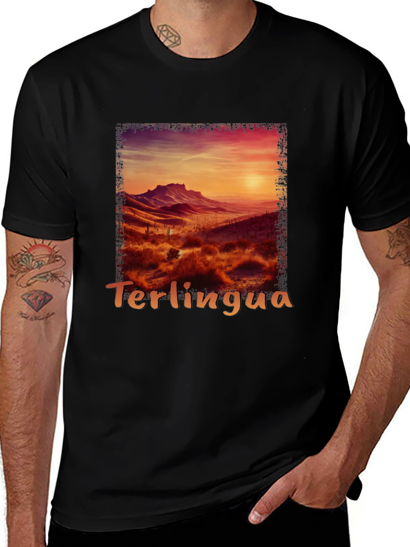 Terlingua Sunset Graphic Tee - Desert Scene Shirt