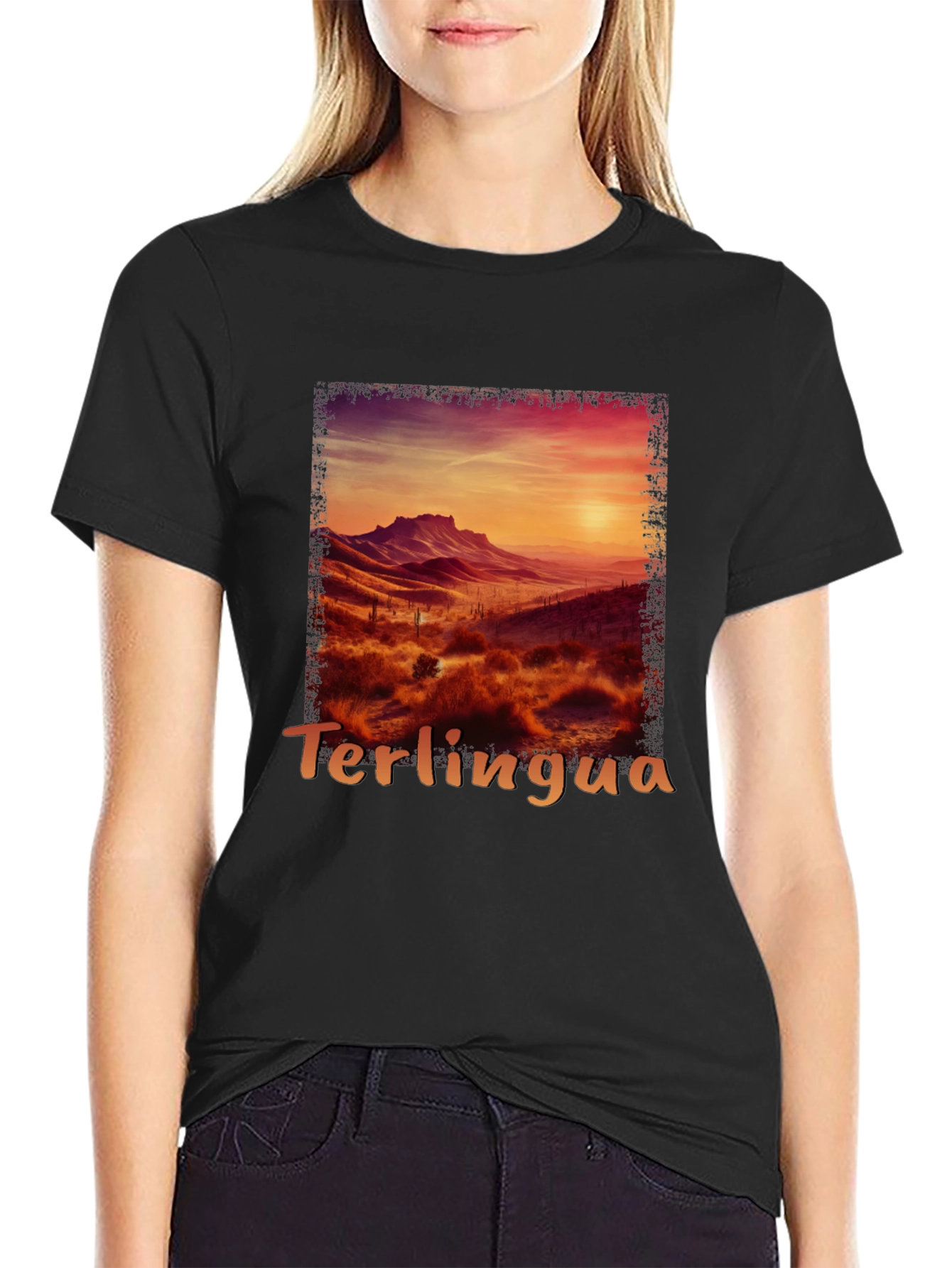 Terlingua Sunset Graphic Tee - Desert Scene Shirt