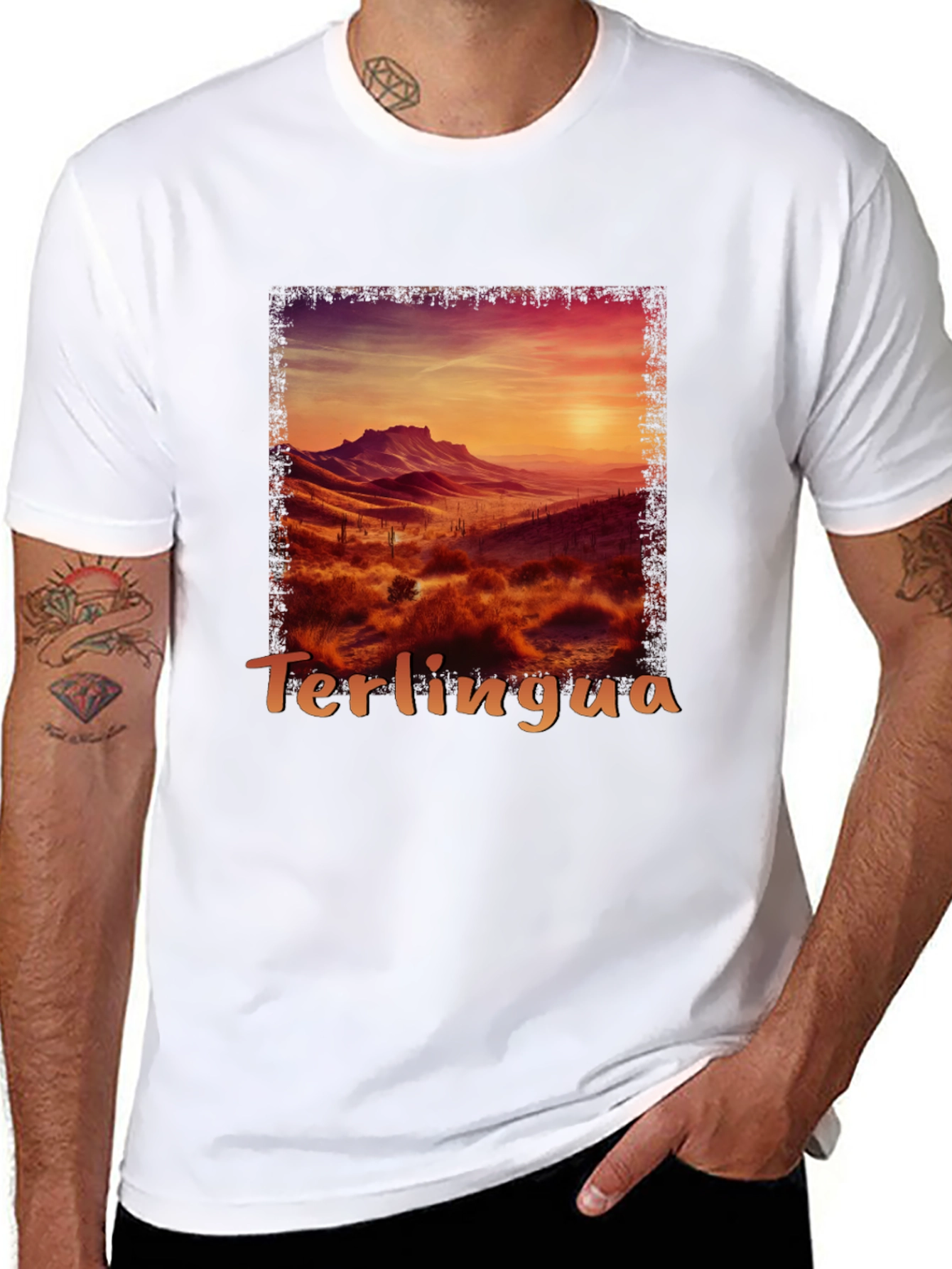 Terlingua Sunset Graphic Tee - Desert Scene Shirt