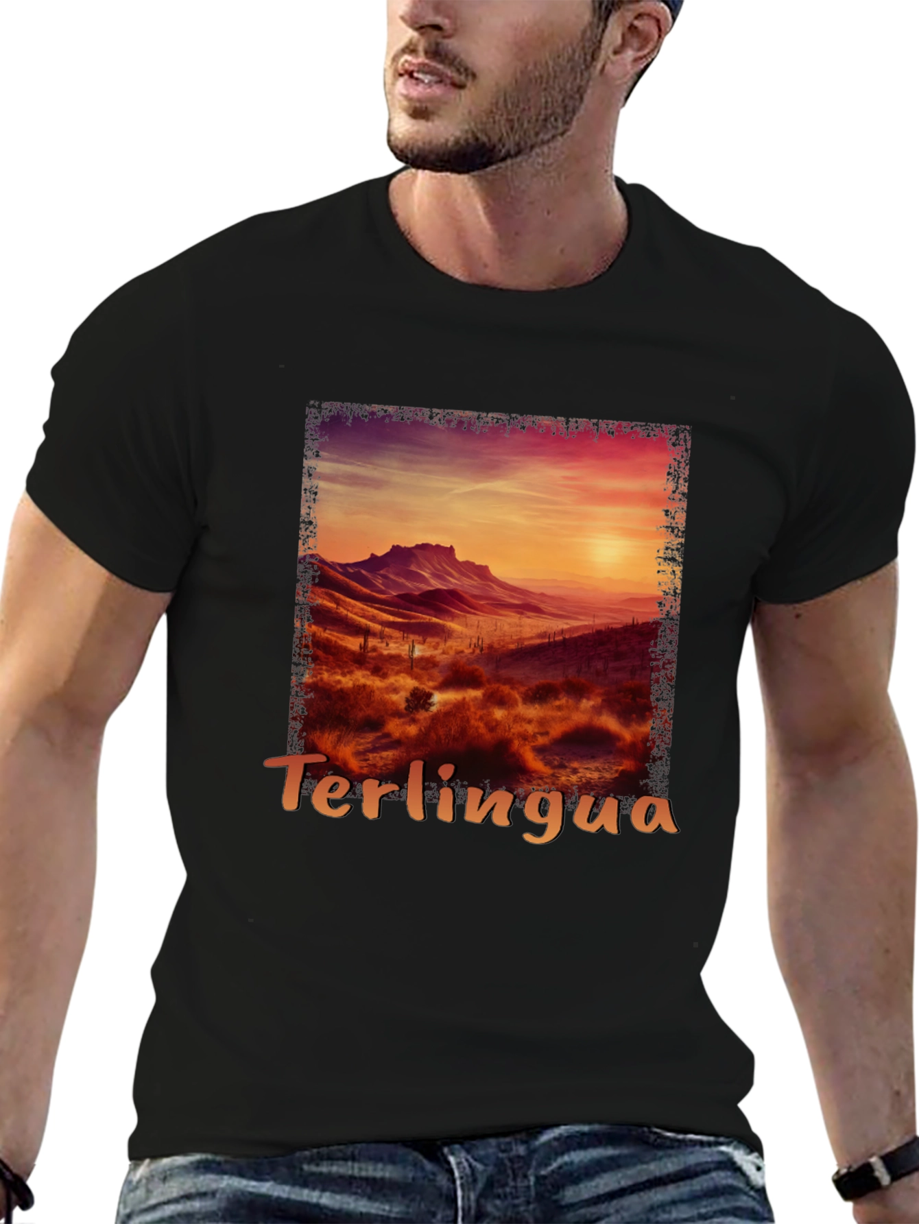 Terlingua Sunset Graphic Tee - Desert Scene Shirt