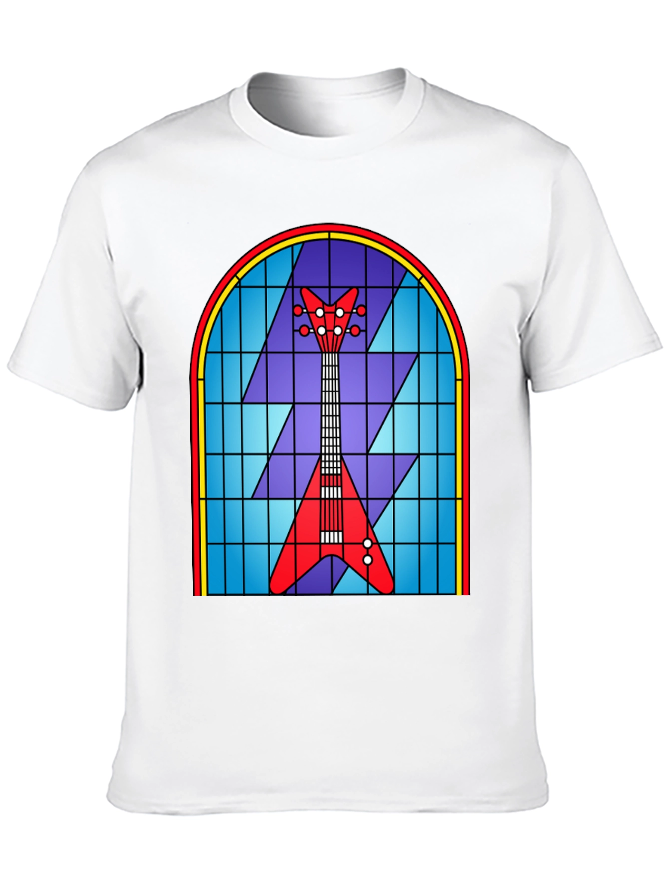Stained Glass Guitar Graphic Tee