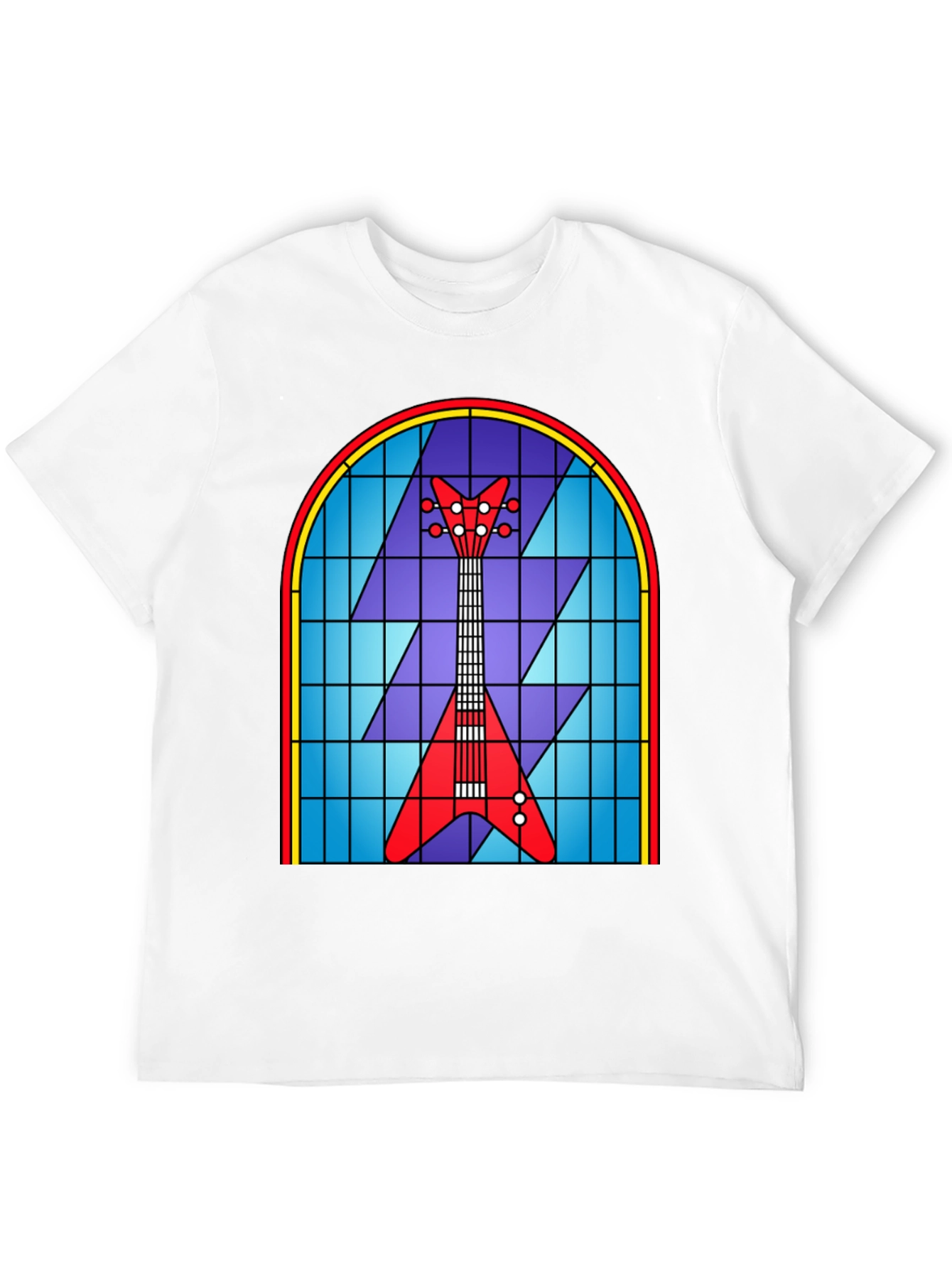 Stained Glass Guitar Graphic Tee