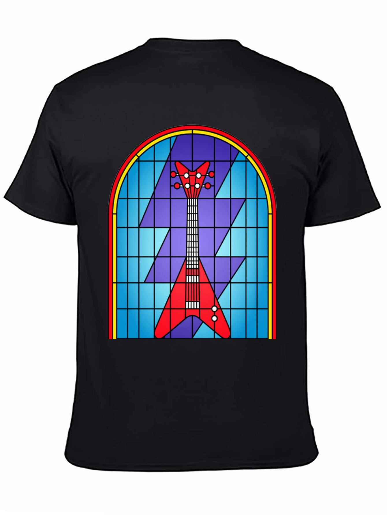 Stained Glass Guitar Graphic Tee